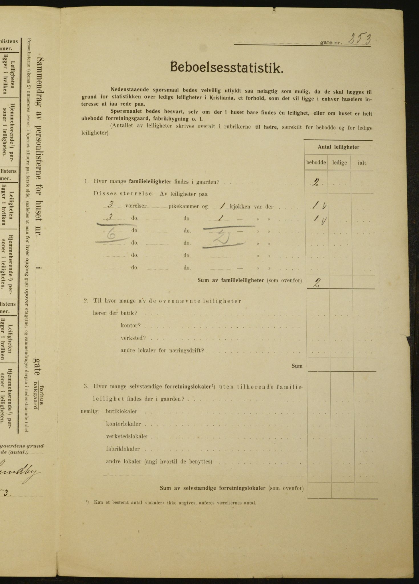 OBA, Municipal Census 1910 for Kristiania, 1910, p. 60730
