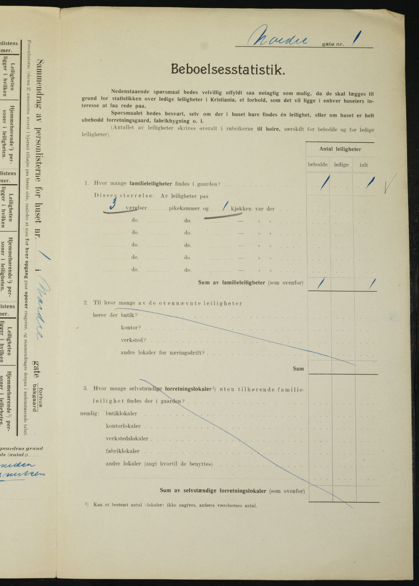 OBA, Municipal Census 1910 for Kristiania, 1910, p. 70961