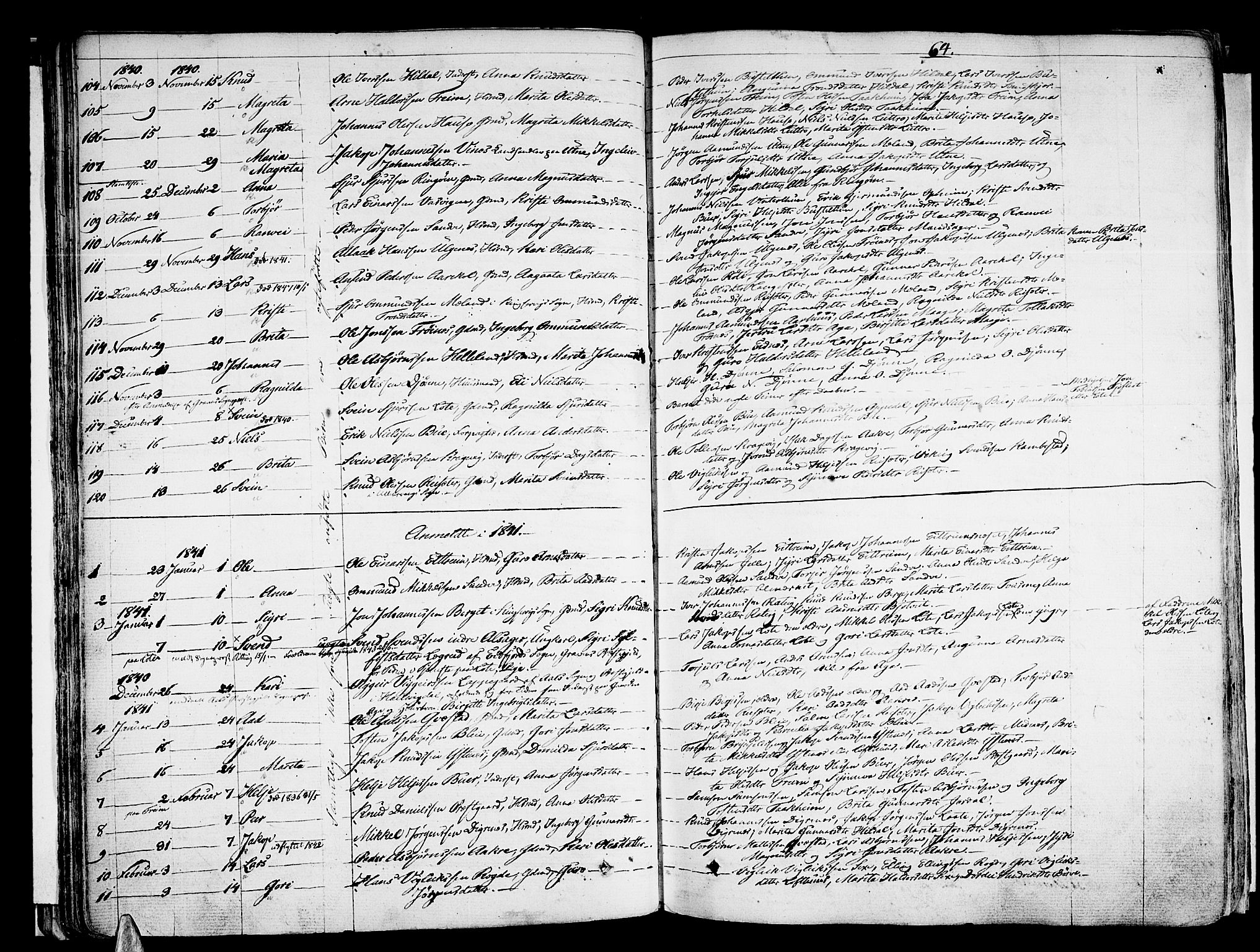 Ullensvang sokneprestembete, AV/SAB-A-78701/H/Haa: Parish register (official) no. A 10, 1825-1853, p. 64