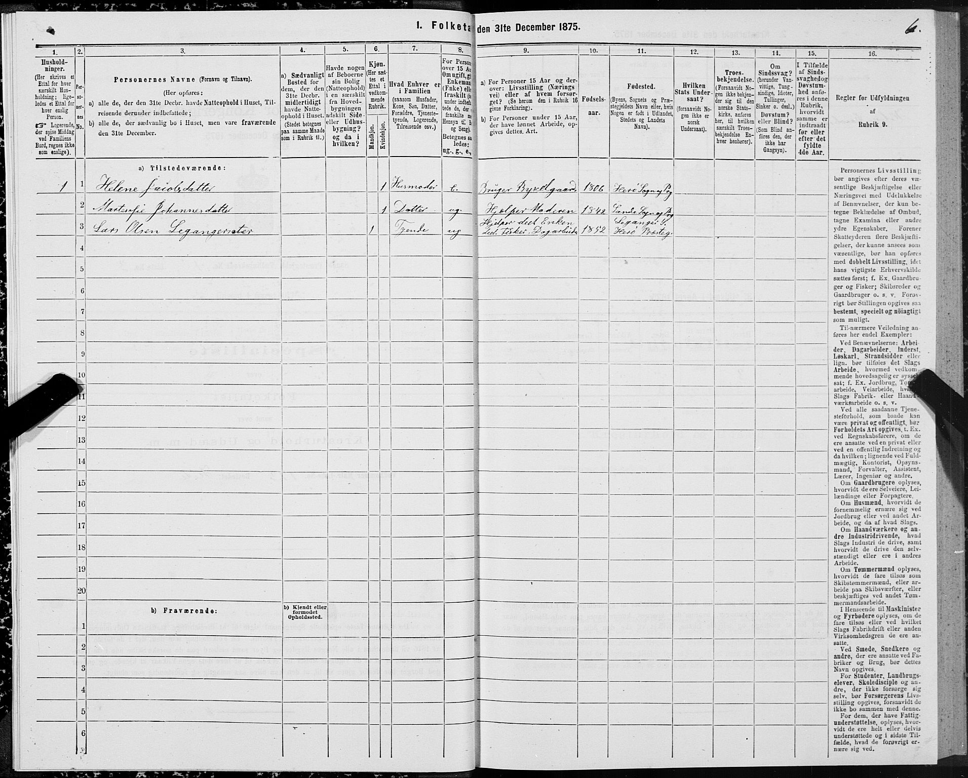 SAT, 1875 census for 1514P Sande, 1875, p. 1006