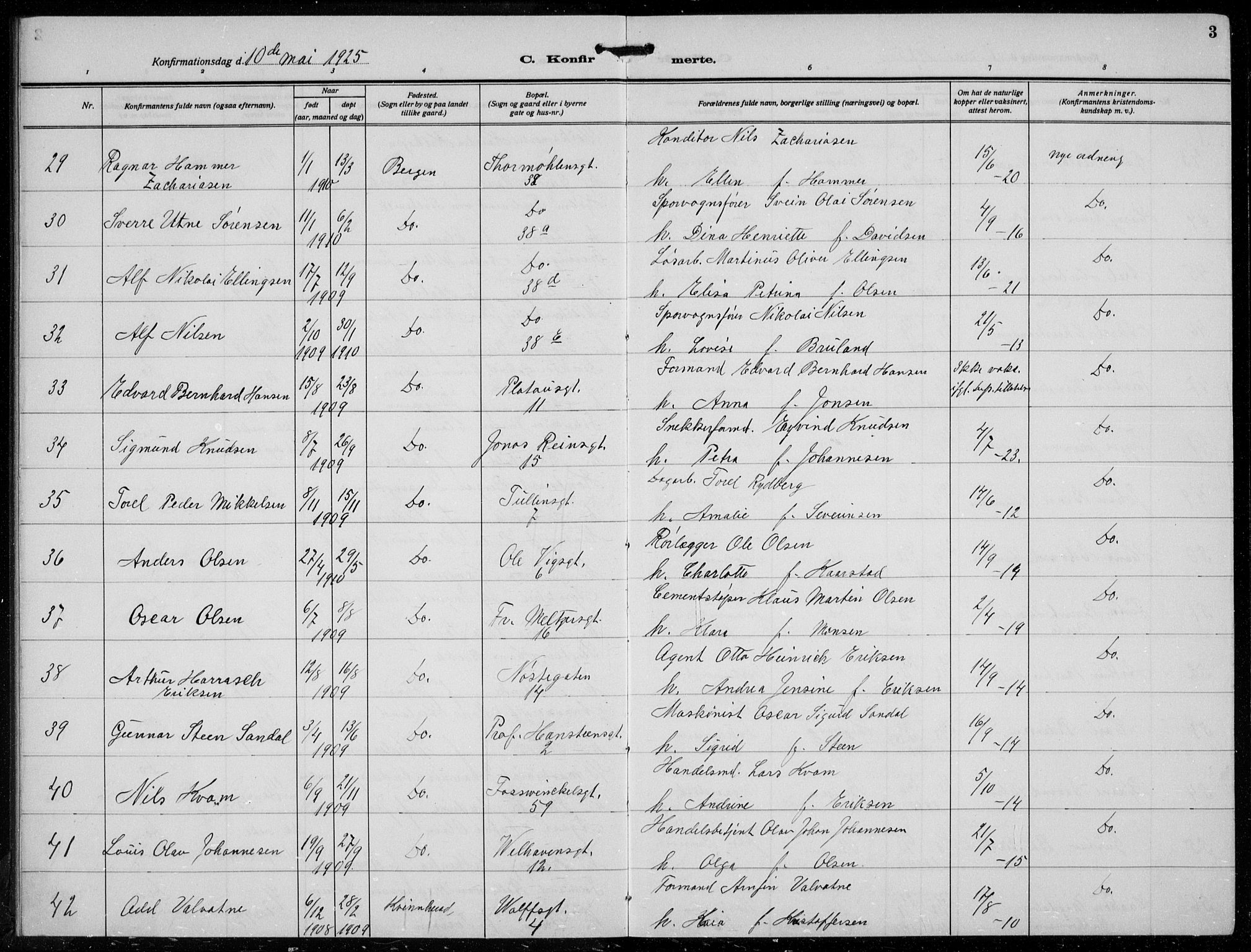 Johanneskirken sokneprestembete, AV/SAB-A-76001/H/Hab: Parish register (copy) no. B  3, 1925-1935, p. 2b-3a