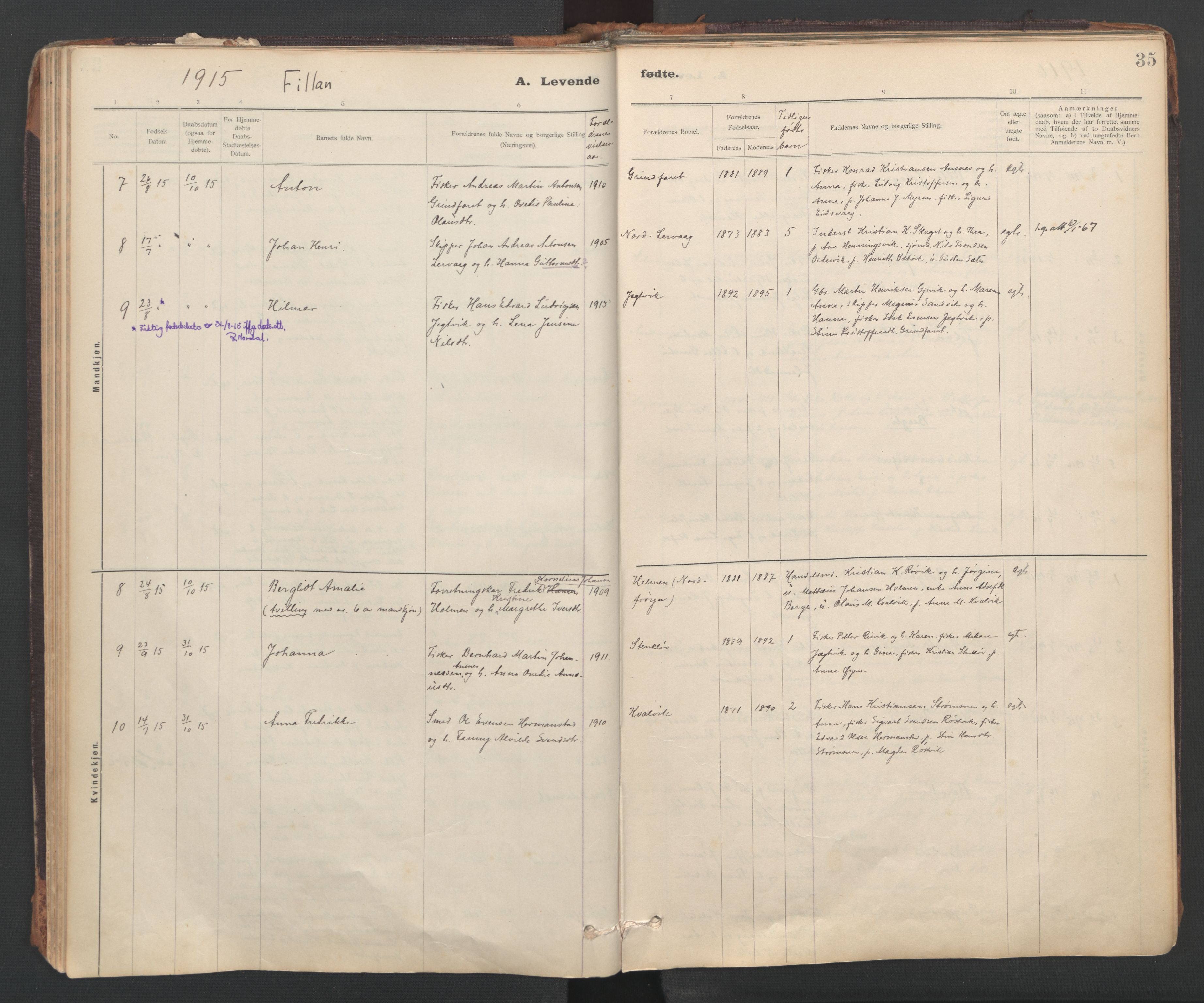 Ministerialprotokoller, klokkerbøker og fødselsregistre - Sør-Trøndelag, SAT/A-1456/637/L0559: Parish register (official) no. 637A02, 1899-1923, p. 35