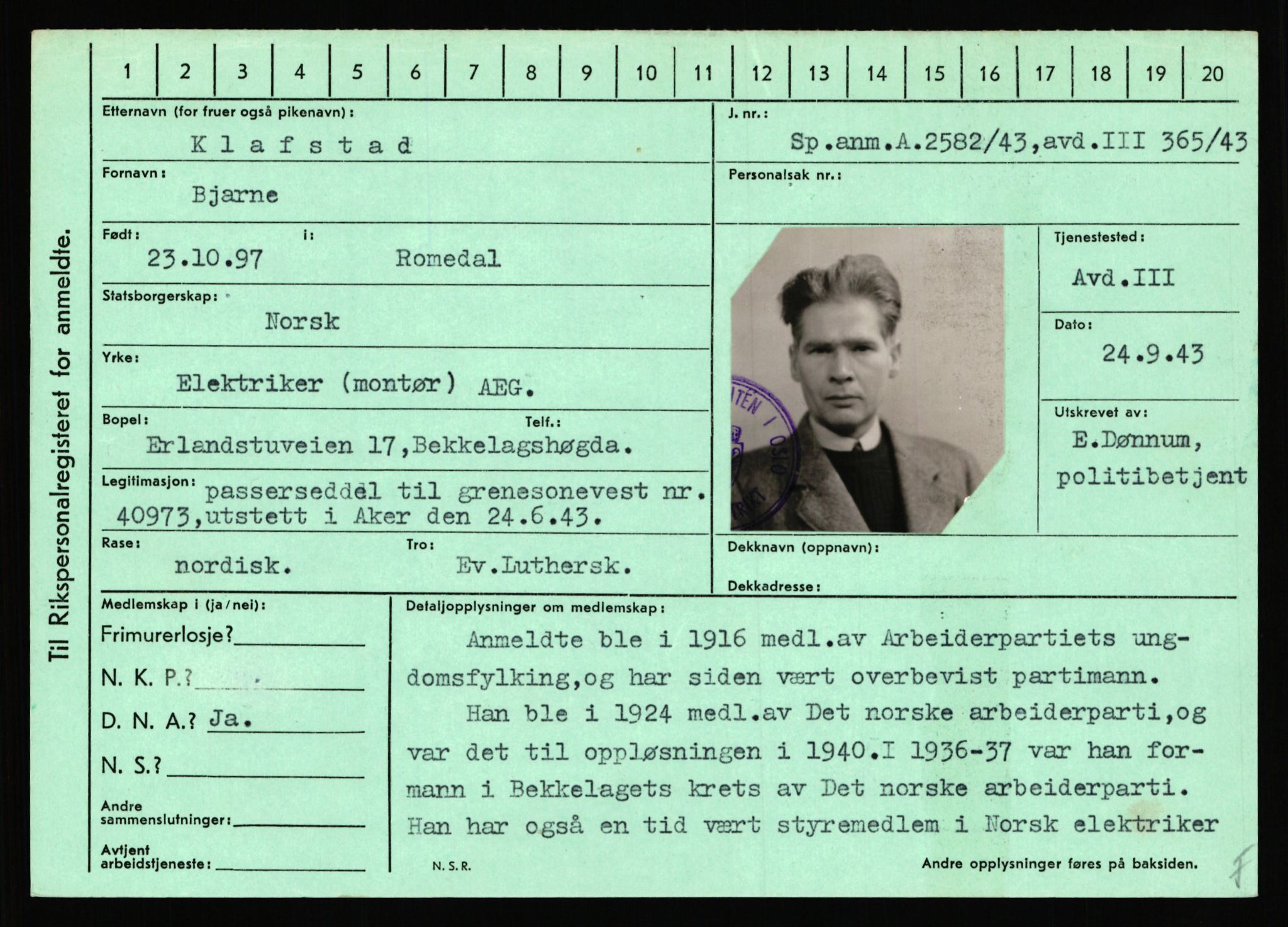 Statspolitiet - Hovedkontoret / Osloavdelingen, AV/RA-S-1329/C/Ca/L0008: Johan(nes)sen - Knoph, 1943-1945, p. 4703