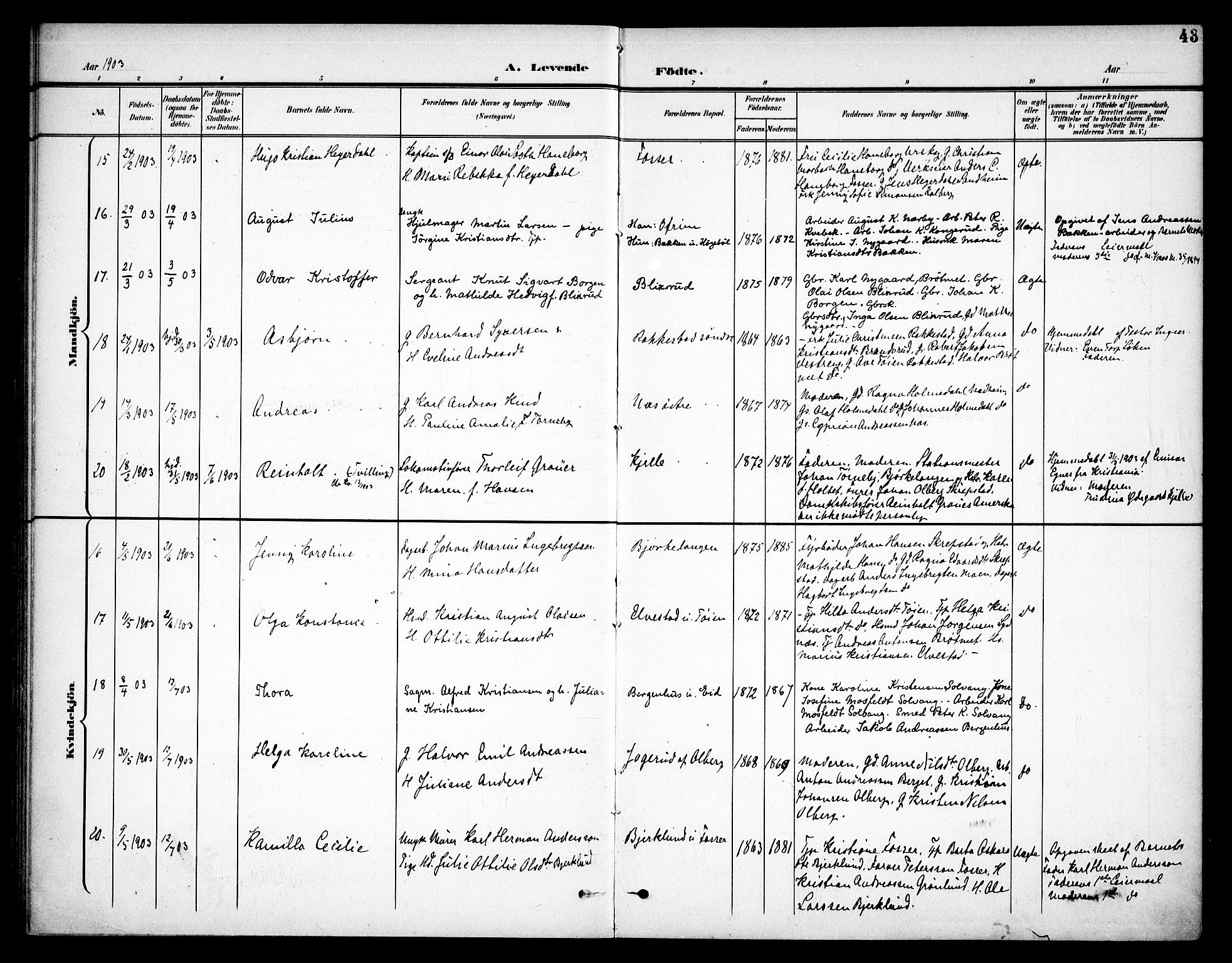 Høland prestekontor Kirkebøker, AV/SAO-A-10346a/F/Fa/L0015: Parish register (official) no. I 15, 1897-1912, p. 43