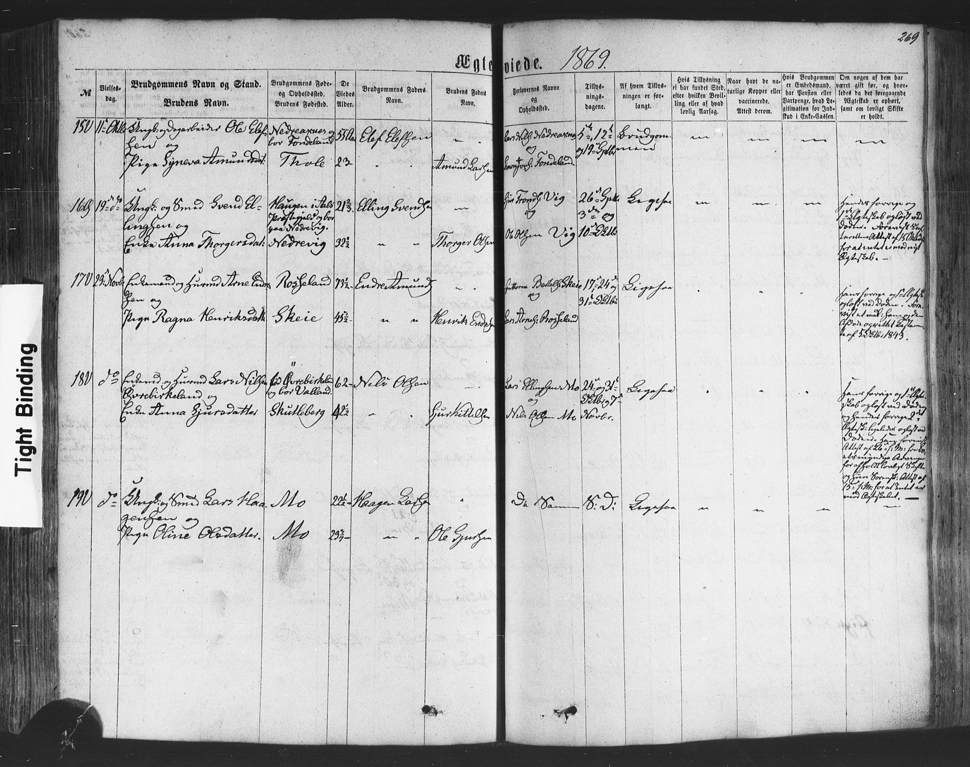 Kvam sokneprestembete, AV/SAB-A-76201/H/Haa: Parish register (official) no. A 9, 1864-1879, p. 269