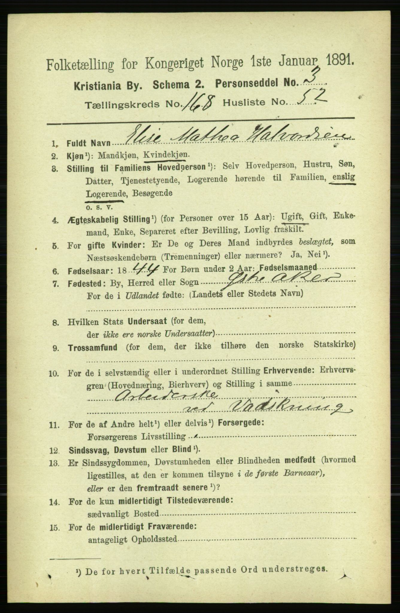 RA, 1891 census for 0301 Kristiania, 1891, p. 98733