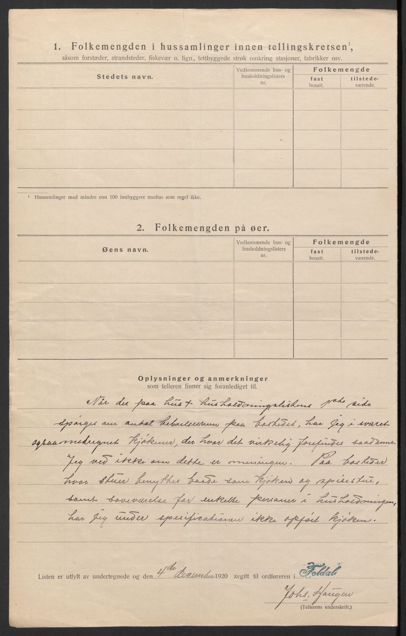 SAH, 1920 census for Folldal, 1920, p. 8