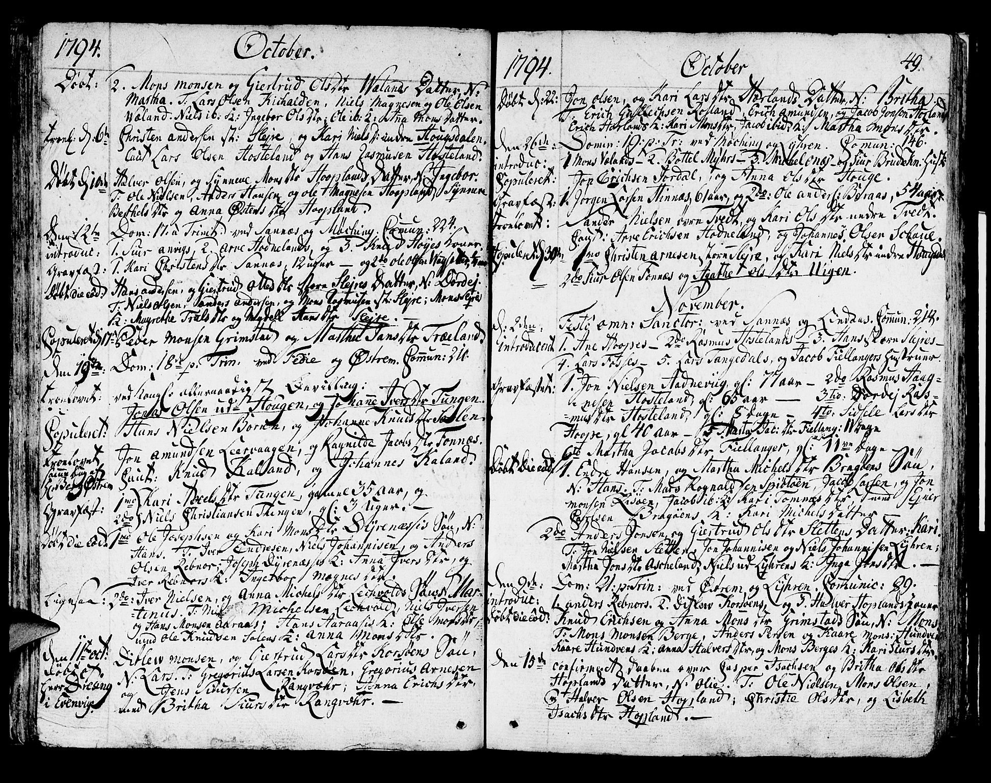 Lindås Sokneprestembete, AV/SAB-A-76701/H/Haa/Haaa/L0005: Parish register (official) no. A 5, 1791-1813, p. 49