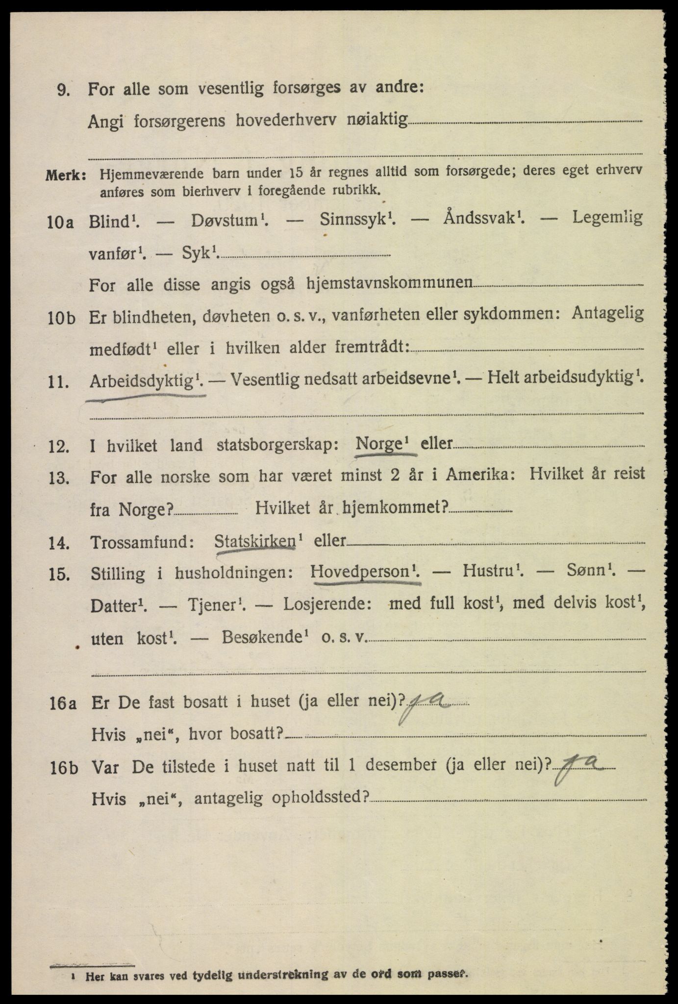 SAK, 1920 census for Lista, 1920, p. 14050