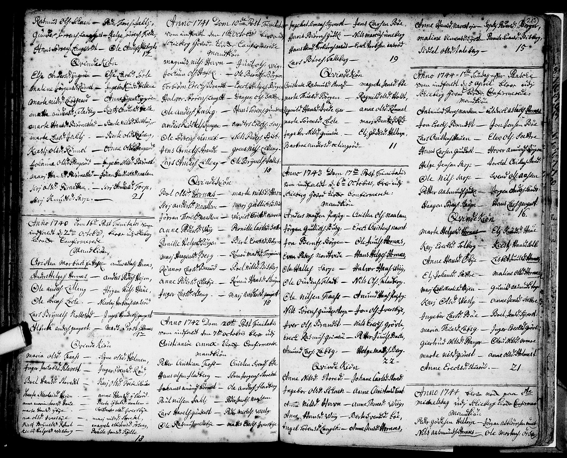 Skjeberg prestekontor Kirkebøker, SAO/A-10923/F/Fa/L0002: Parish register (official) no. I 2, 1726-1791, p. 213