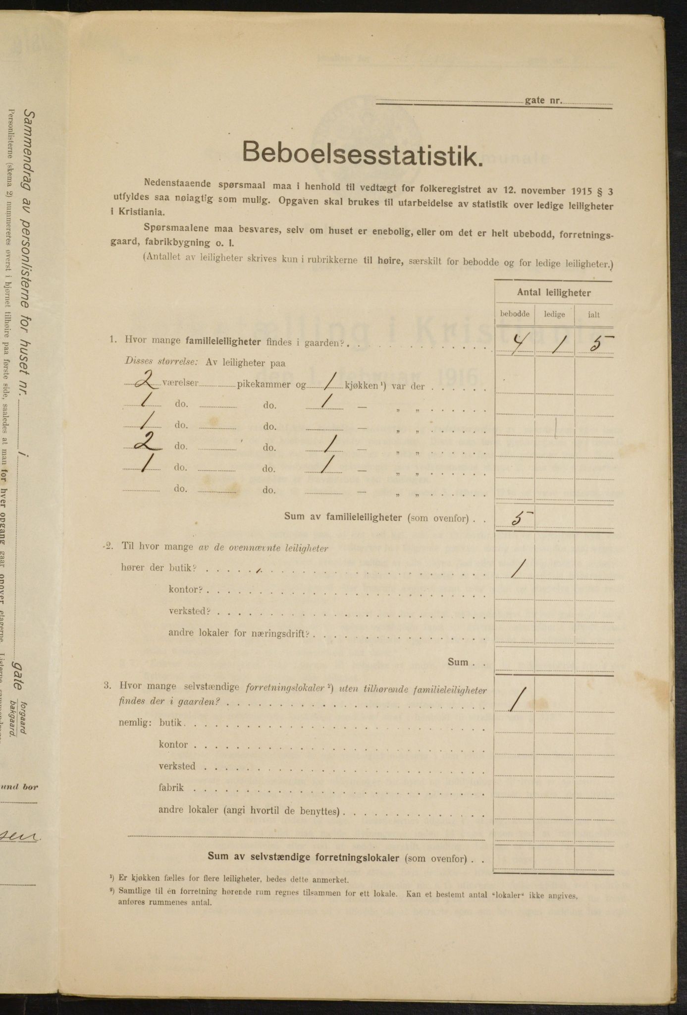 OBA, Municipal Census 1916 for Kristiania, 1916, p. 22362