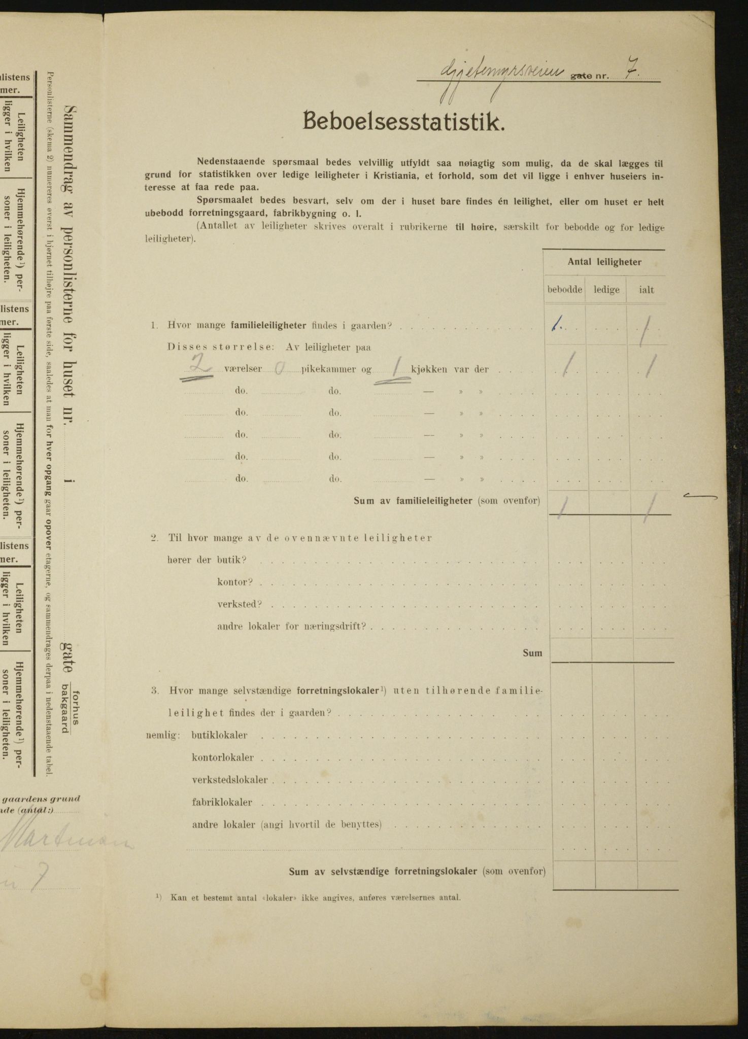 OBA, Municipal Census 1910 for Kristiania, 1910, p. 27326