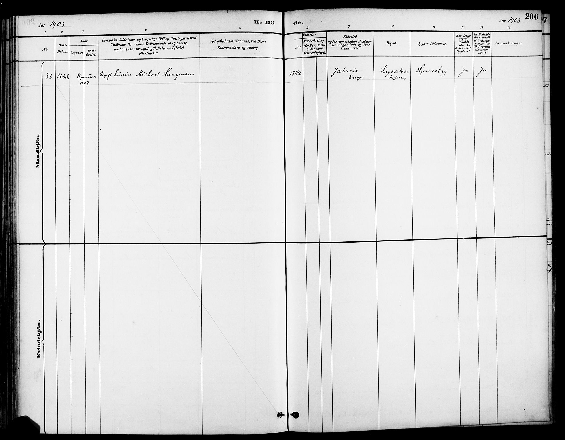 Asker prestekontor Kirkebøker, AV/SAO-A-10256a/F/Fc/L0003: Parish register (official) no. III 3, 1892-1904, p. 206