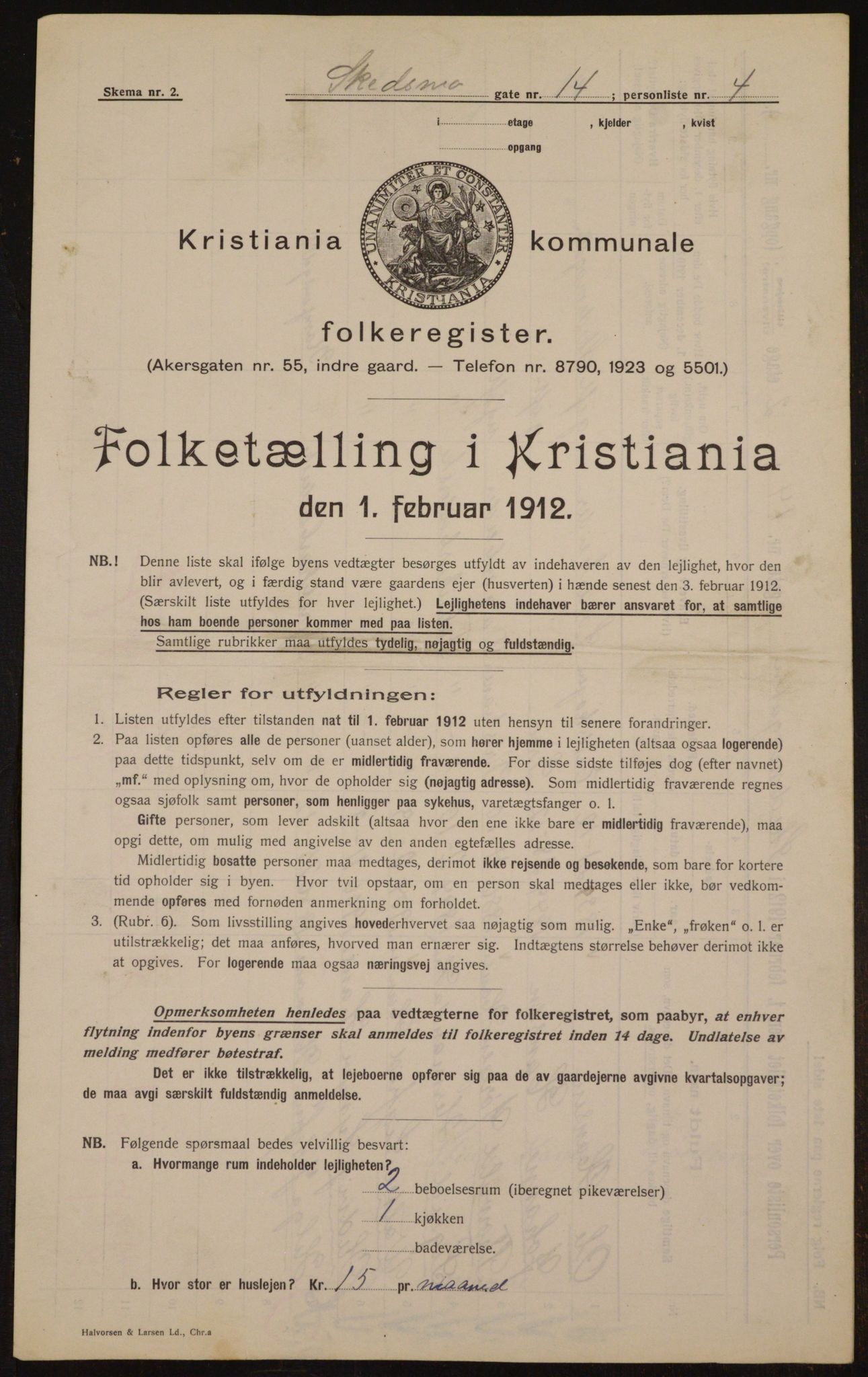 OBA, Municipal Census 1912 for Kristiania, 1912, p. 95688