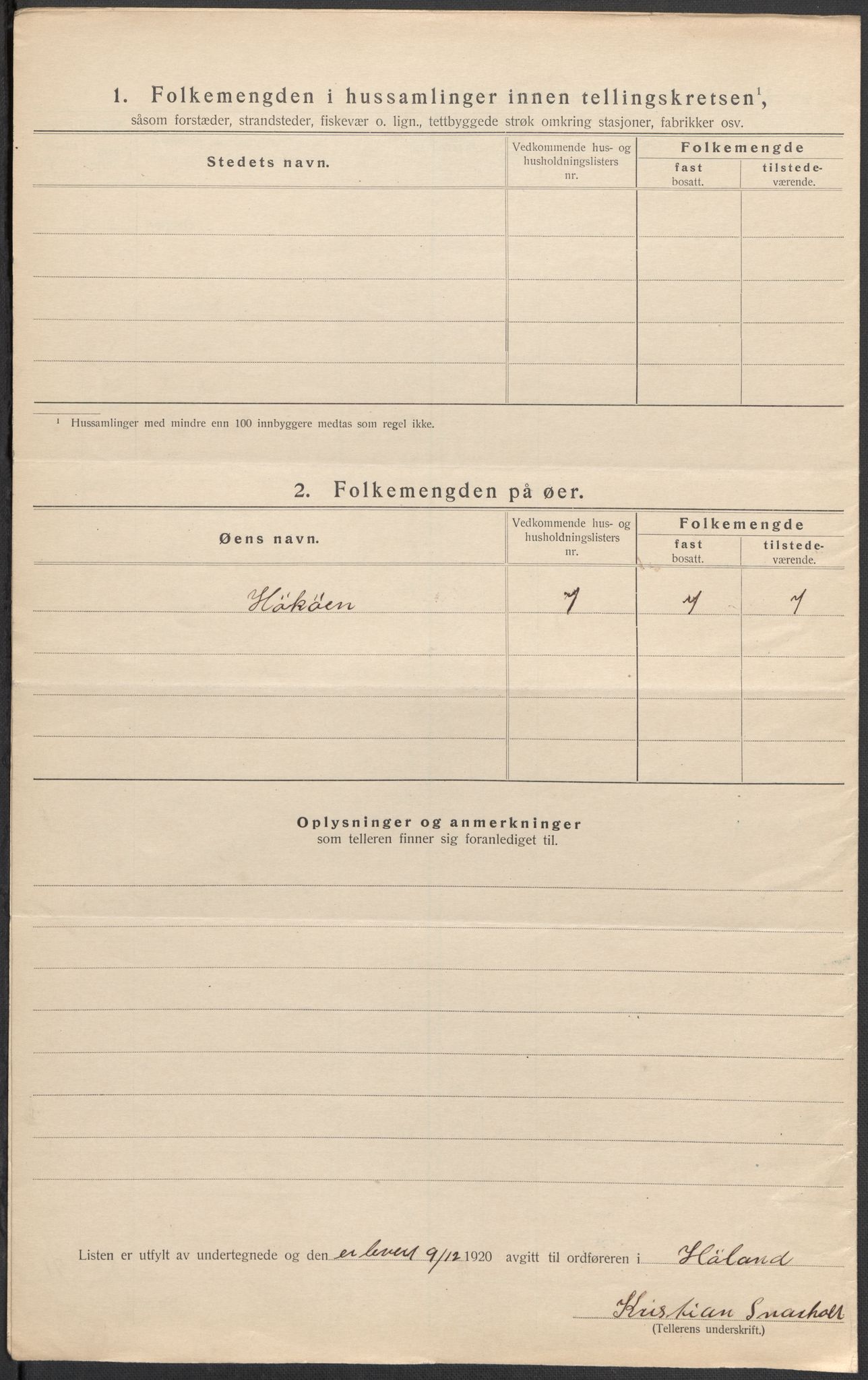 SAO, 1920 census for Høland, 1920, p. 60