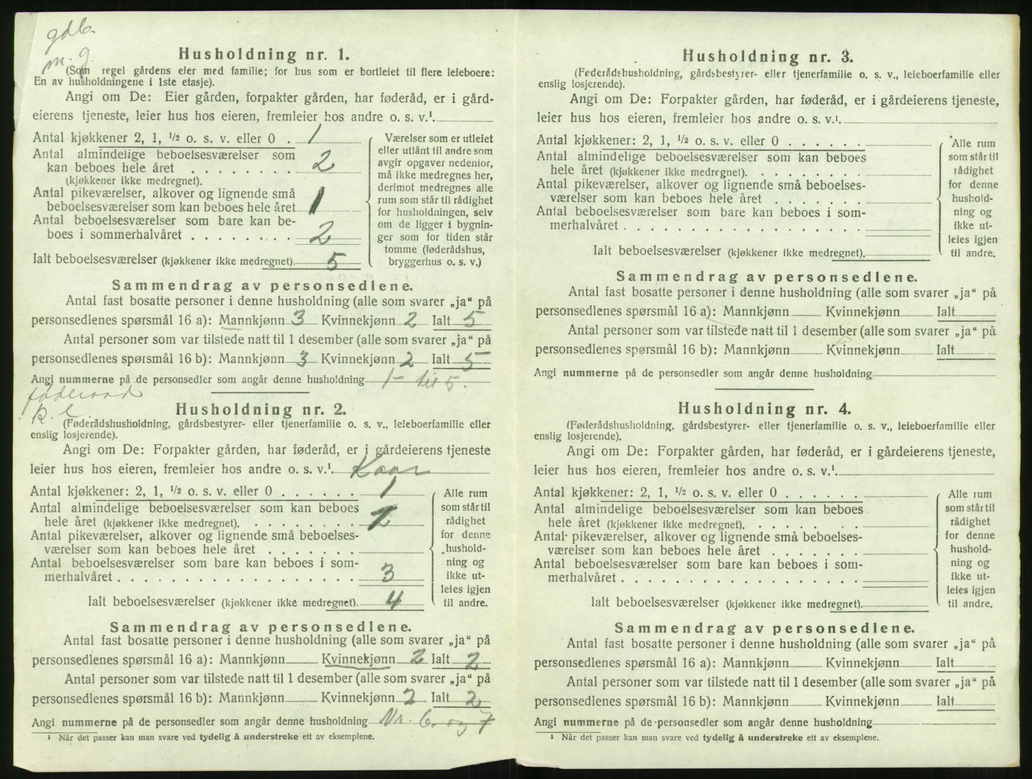 SAT, 1920 census for Volda, 1920, p. 1393