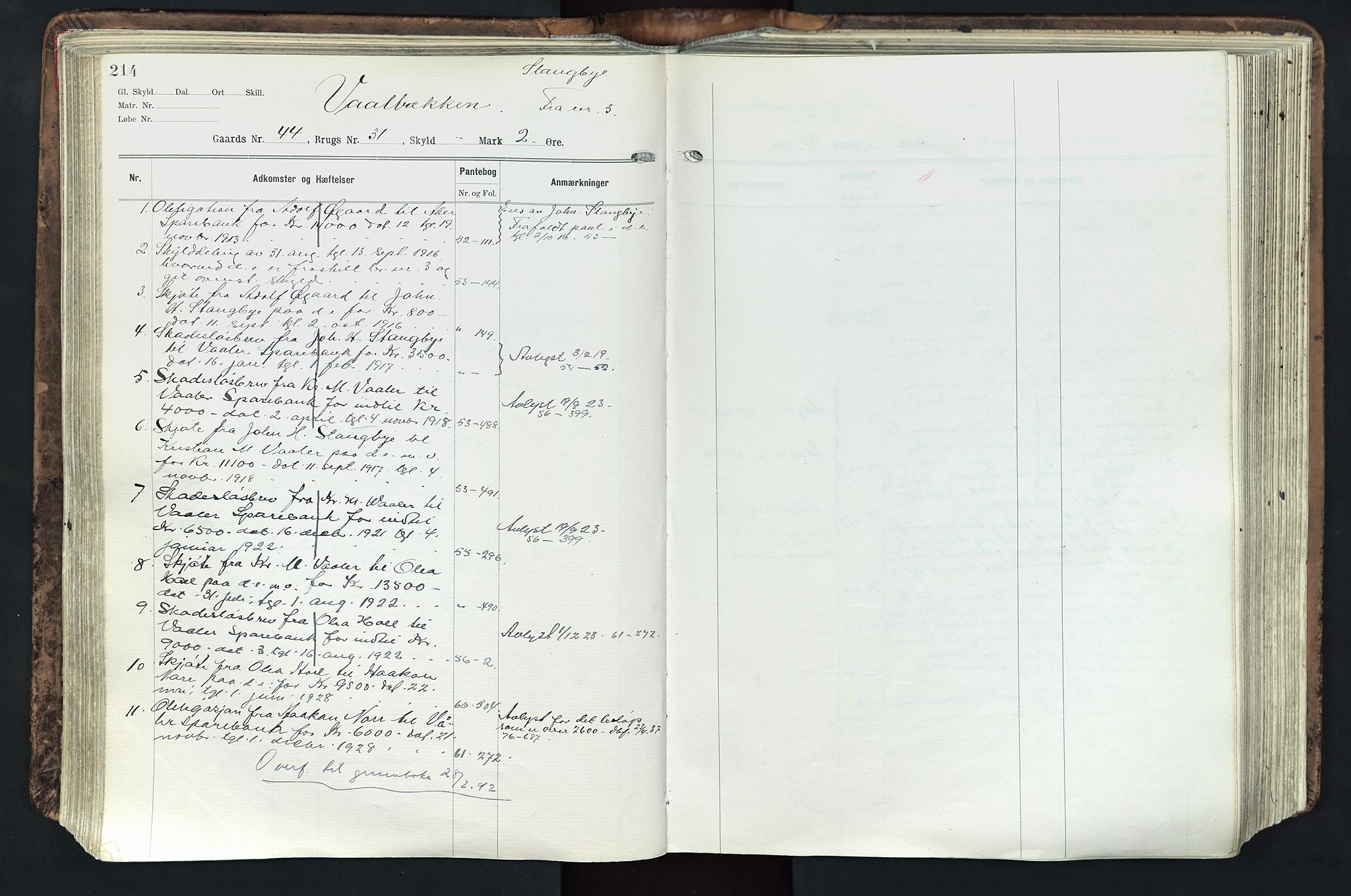 Solør tingrett, AV/SAH-TING-008/H/Ha/Hak/L0003: Mortgage register no. III, 1900-1935, p. 214