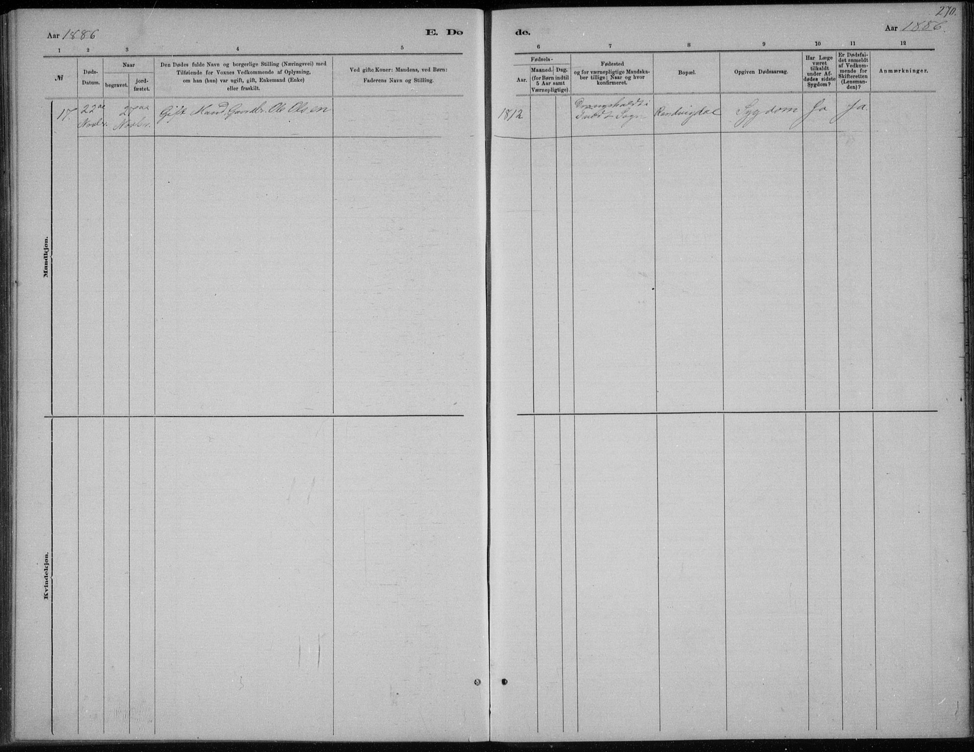 Høvåg sokneprestkontor, AV/SAK-1111-0025/F/Fb/L0004: Parish register (copy) no. B 4, 1883-1898, p. 270