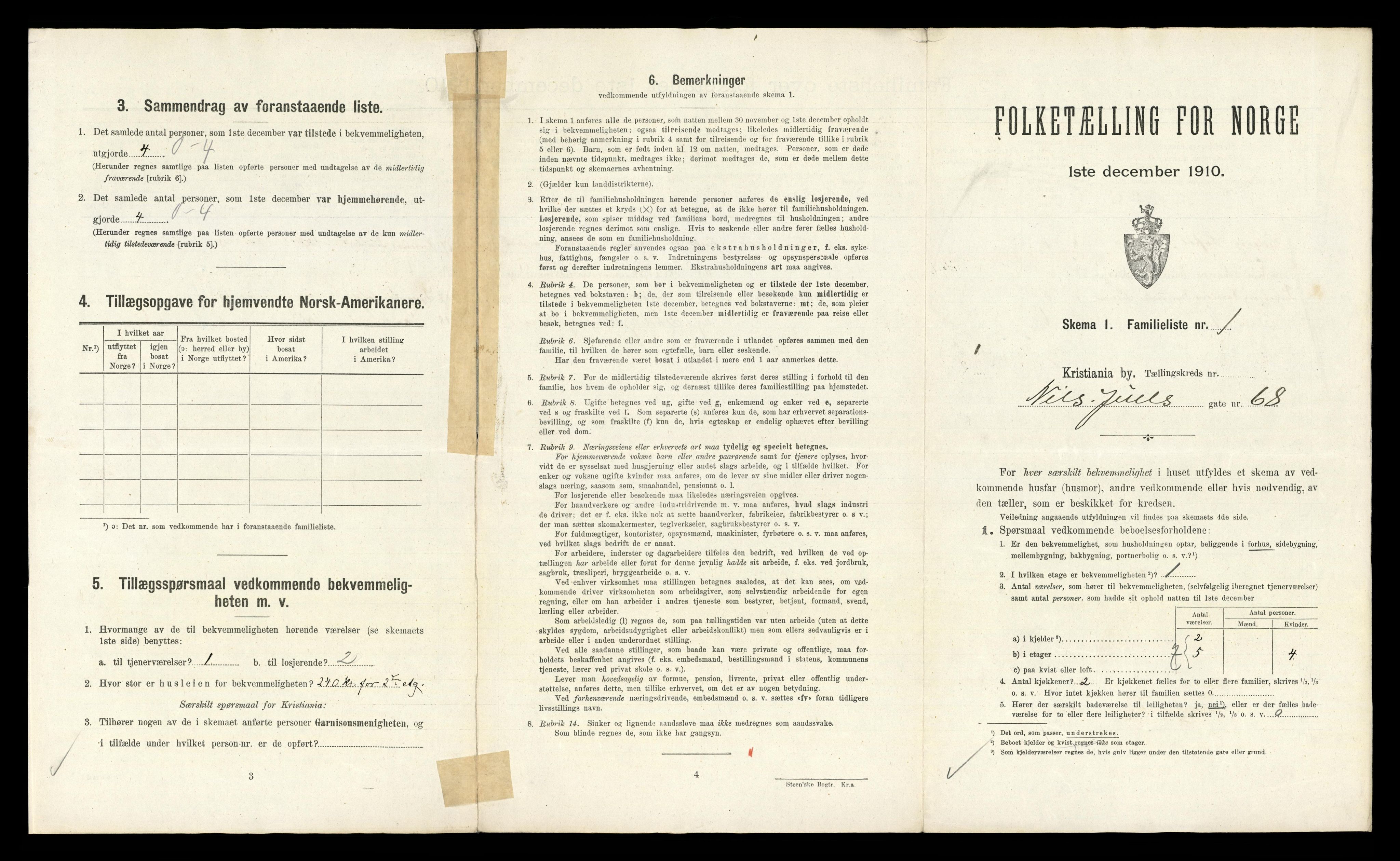 RA, 1910 census for Kristiania, 1910, p. 69287