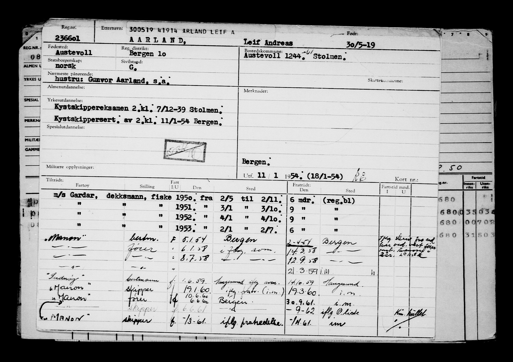 Direktoratet for sjømenn, AV/RA-S-3545/G/Gb/L0169: Hovedkort, 1919, p. 247