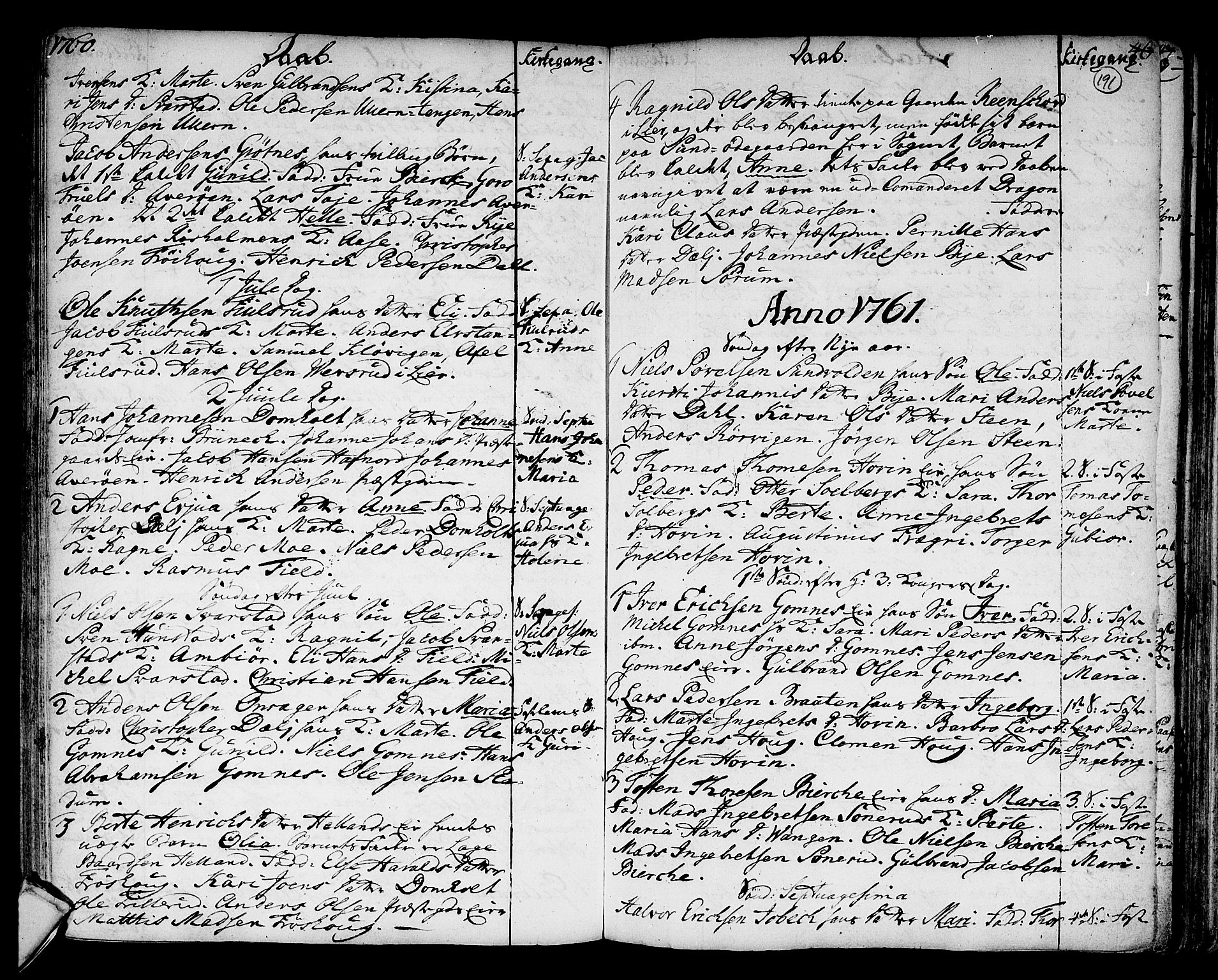 Hole kirkebøker, SAKO/A-228/F/Fa/L0001: Parish register (official) no. I 1, 1716-1765, p. 191