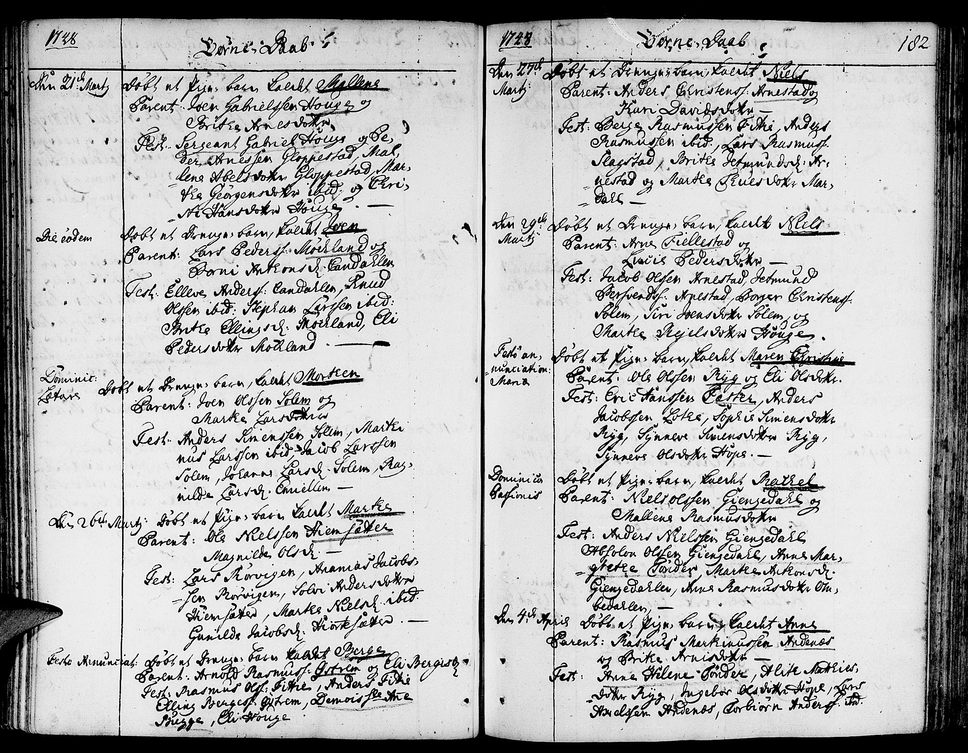 Gloppen sokneprestembete, AV/SAB-A-80101/H/Haa/Haaa/L0003: Parish register (official) no. A 3, 1739-1757, p. 182