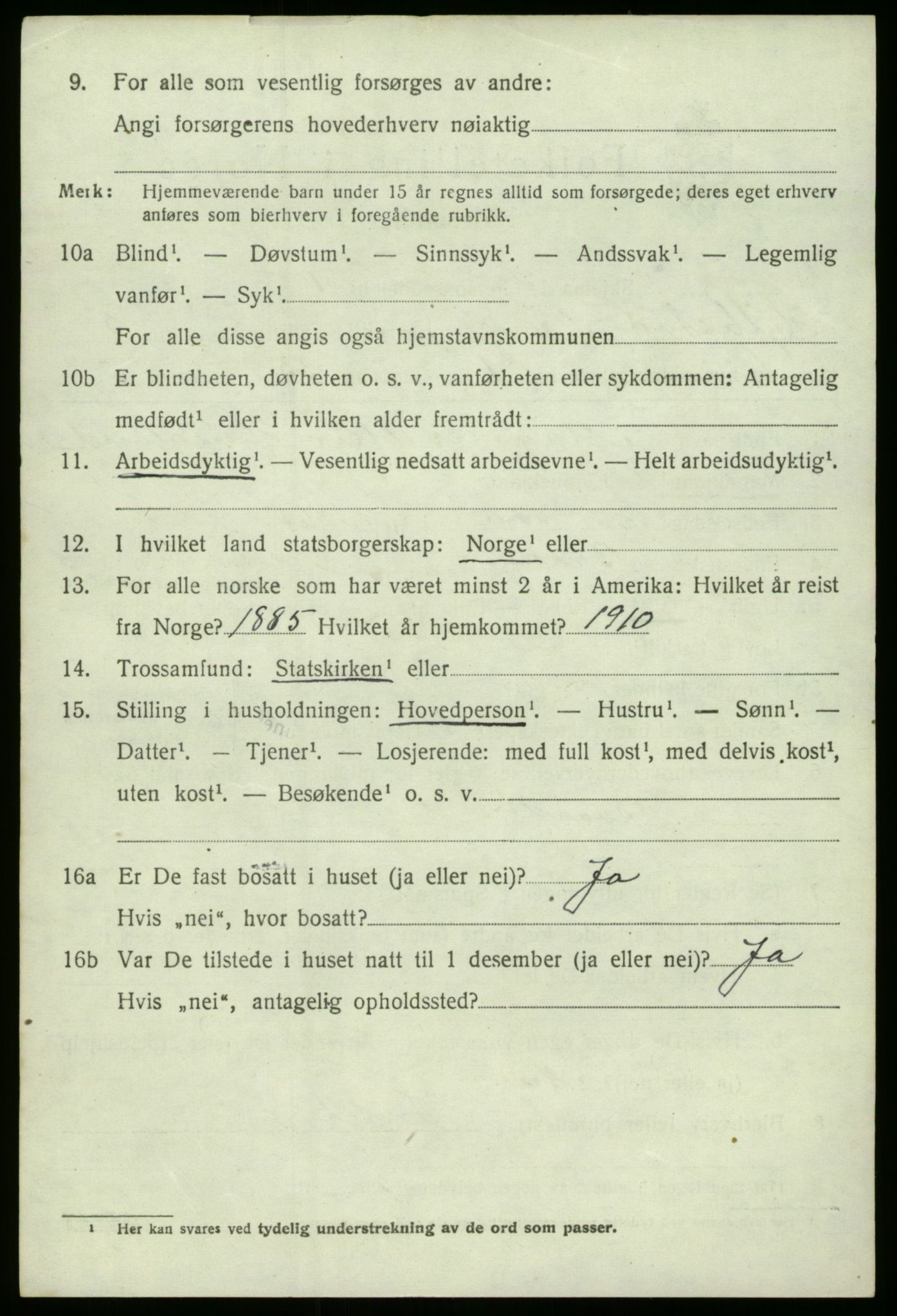 SAB, 1920 census for Hyllestad, 1920, p. 2359