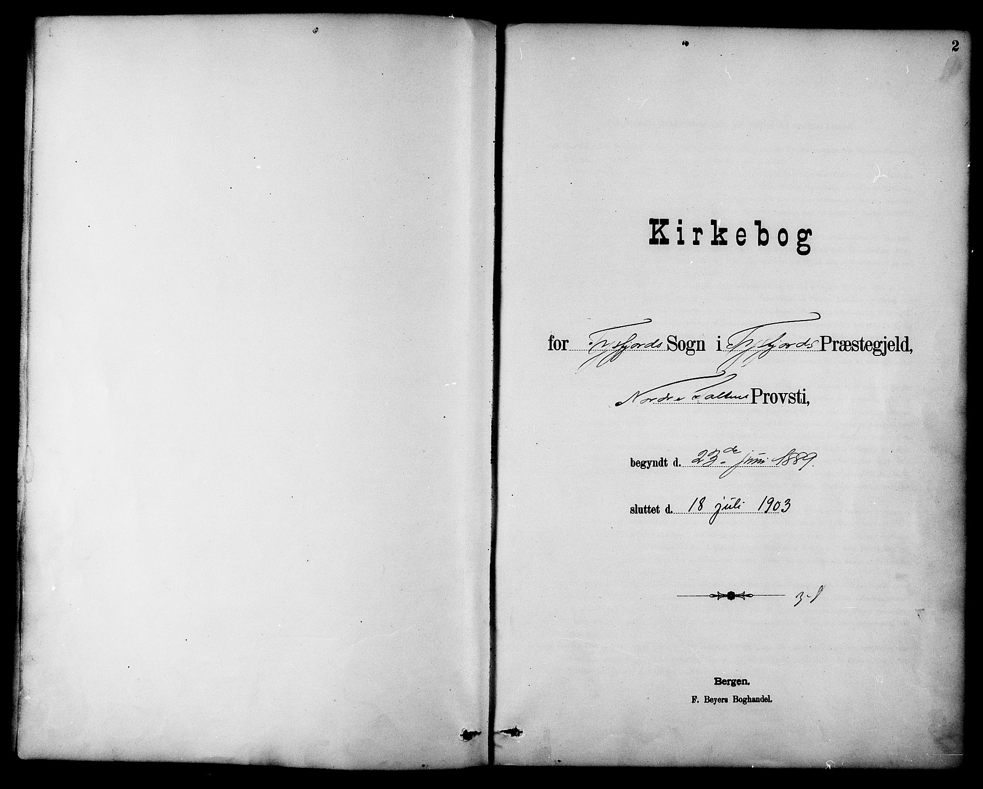 Ministerialprotokoller, klokkerbøker og fødselsregistre - Nordland, AV/SAT-A-1459/861/L0870: Parish register (official) no. 861A05, 1889-1903, p. 2