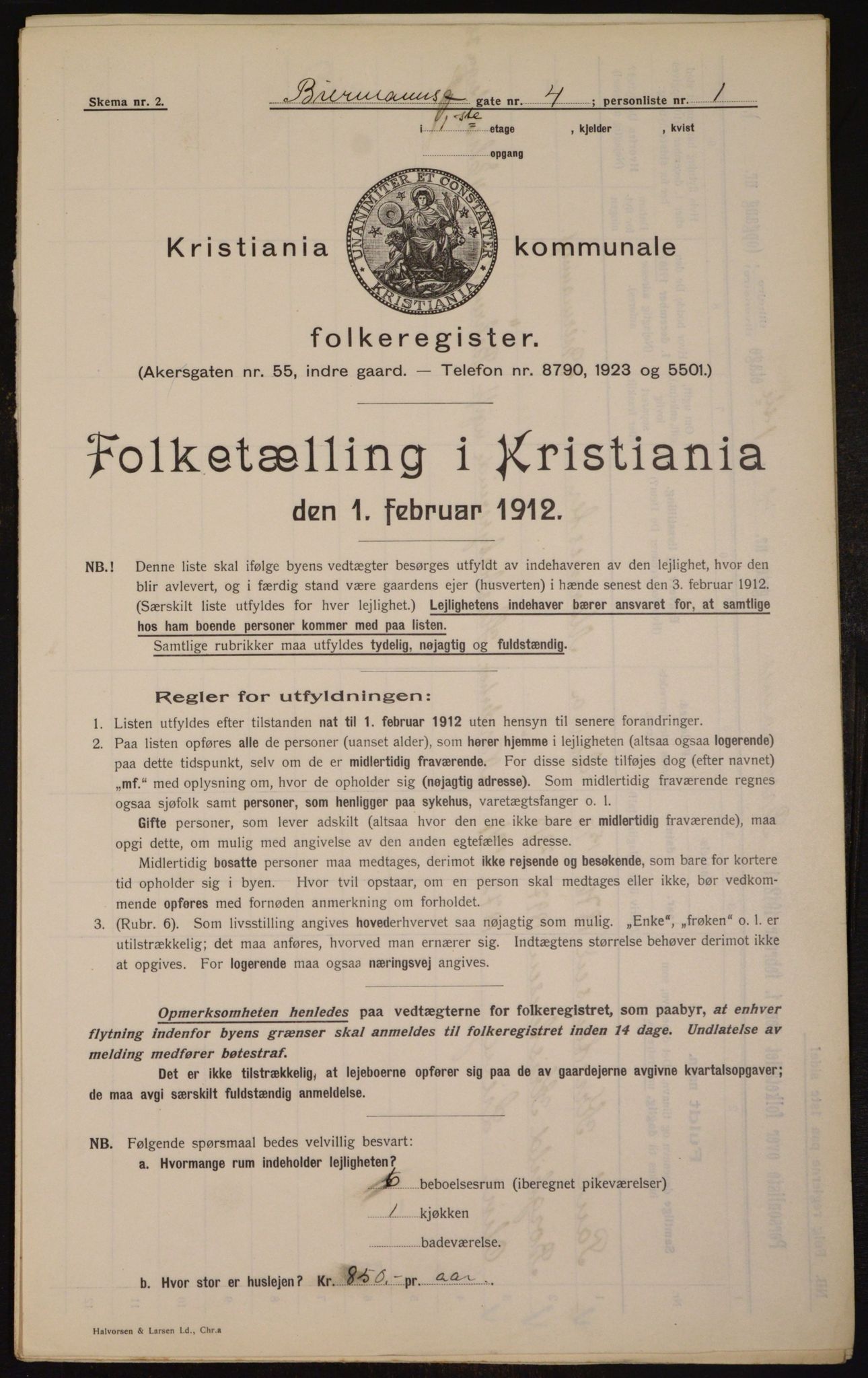 OBA, Municipal Census 1912 for Kristiania, 1912, p. 4789