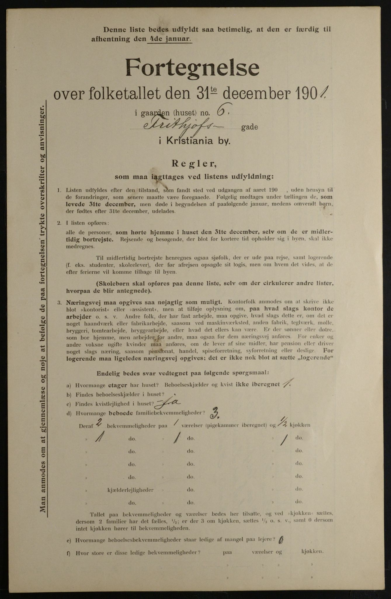 OBA, Municipal Census 1901 for Kristiania, 1901, p. 4335