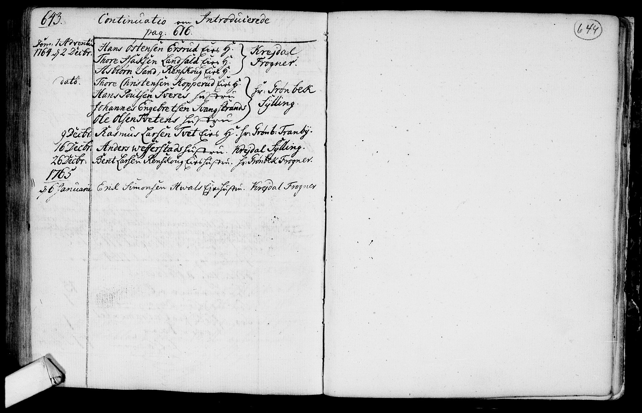 Lier kirkebøker, AV/SAKO-A-230/F/Fa/L0004: Parish register (official) no. I 4, 1749-1764, p. 643-644