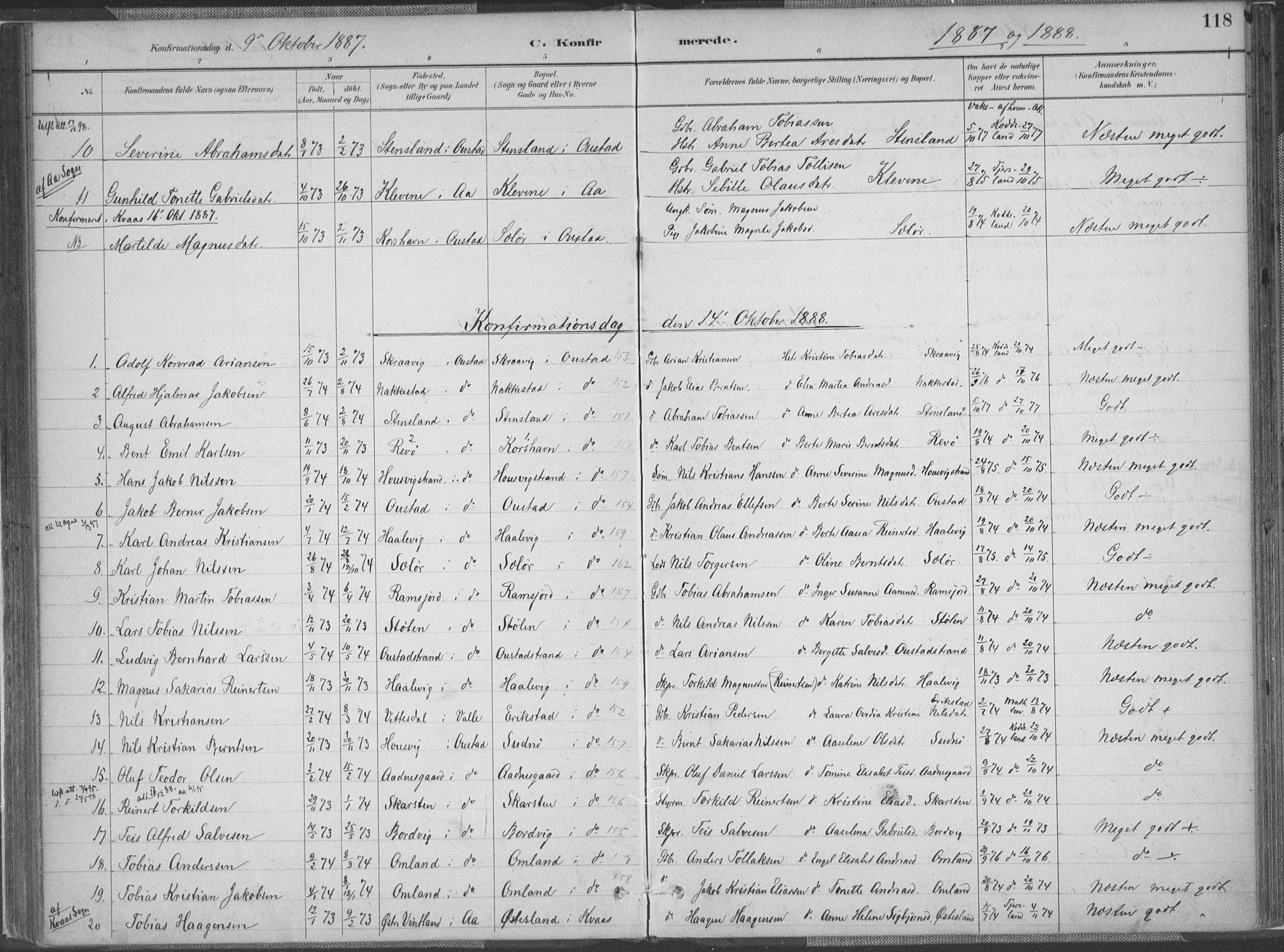 Lyngdal sokneprestkontor, AV/SAK-1111-0029/F/Fa/Faa/L0004: Parish register (official) no. A 4, 1883-1904, p. 118