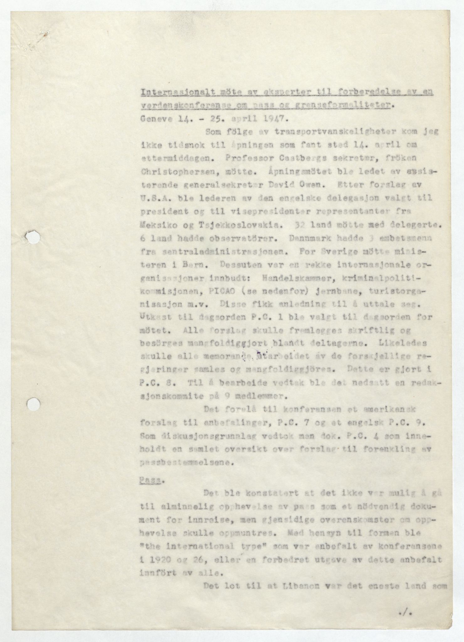 Justisdepartementet, 3. politikontor P3, RA/S-1051/D/L0039: Passforskrifter - Passinstruksen, 1947-1952, p. 13