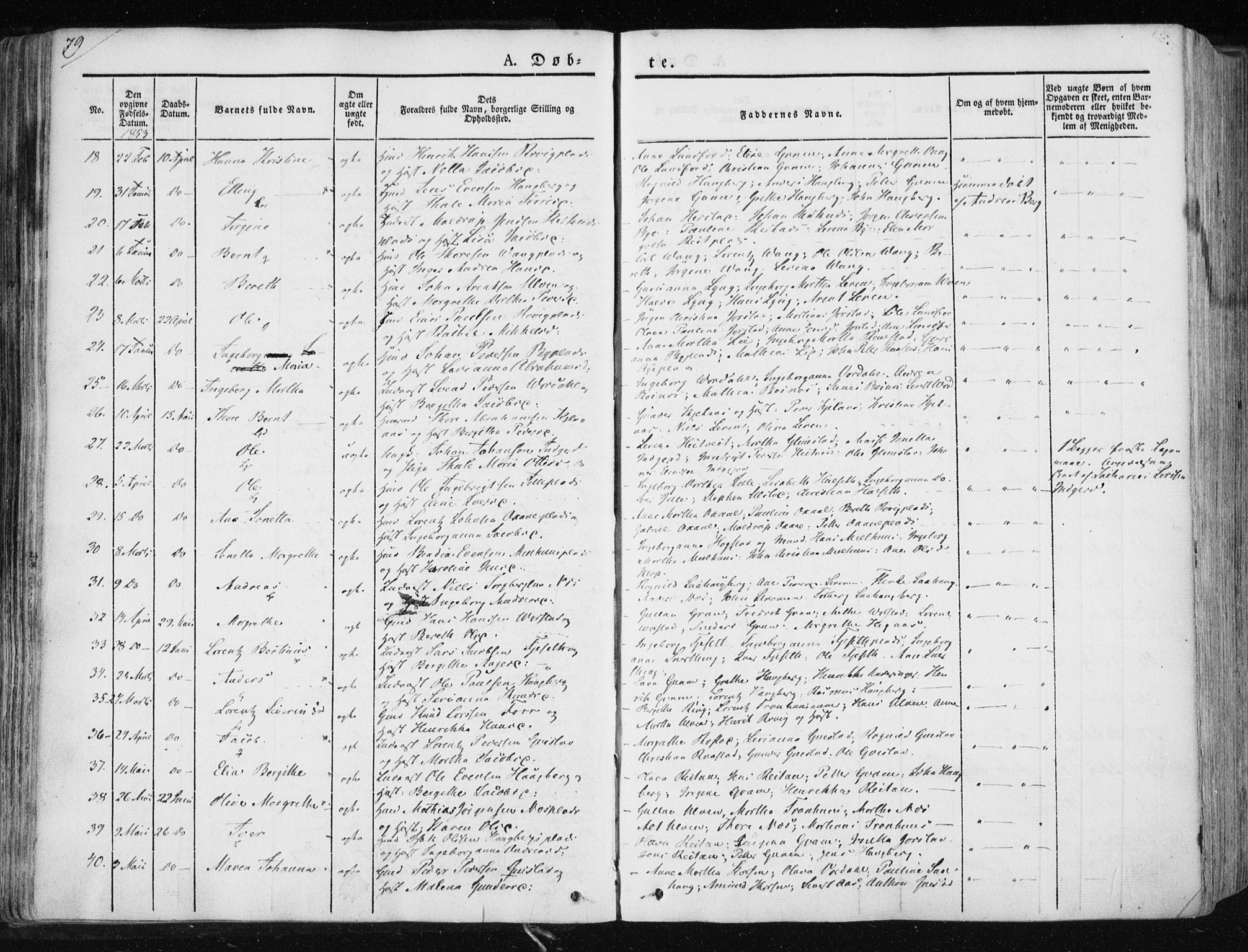 Ministerialprotokoller, klokkerbøker og fødselsregistre - Nord-Trøndelag, AV/SAT-A-1458/730/L0280: Parish register (official) no. 730A07 /1, 1840-1854, p. 79