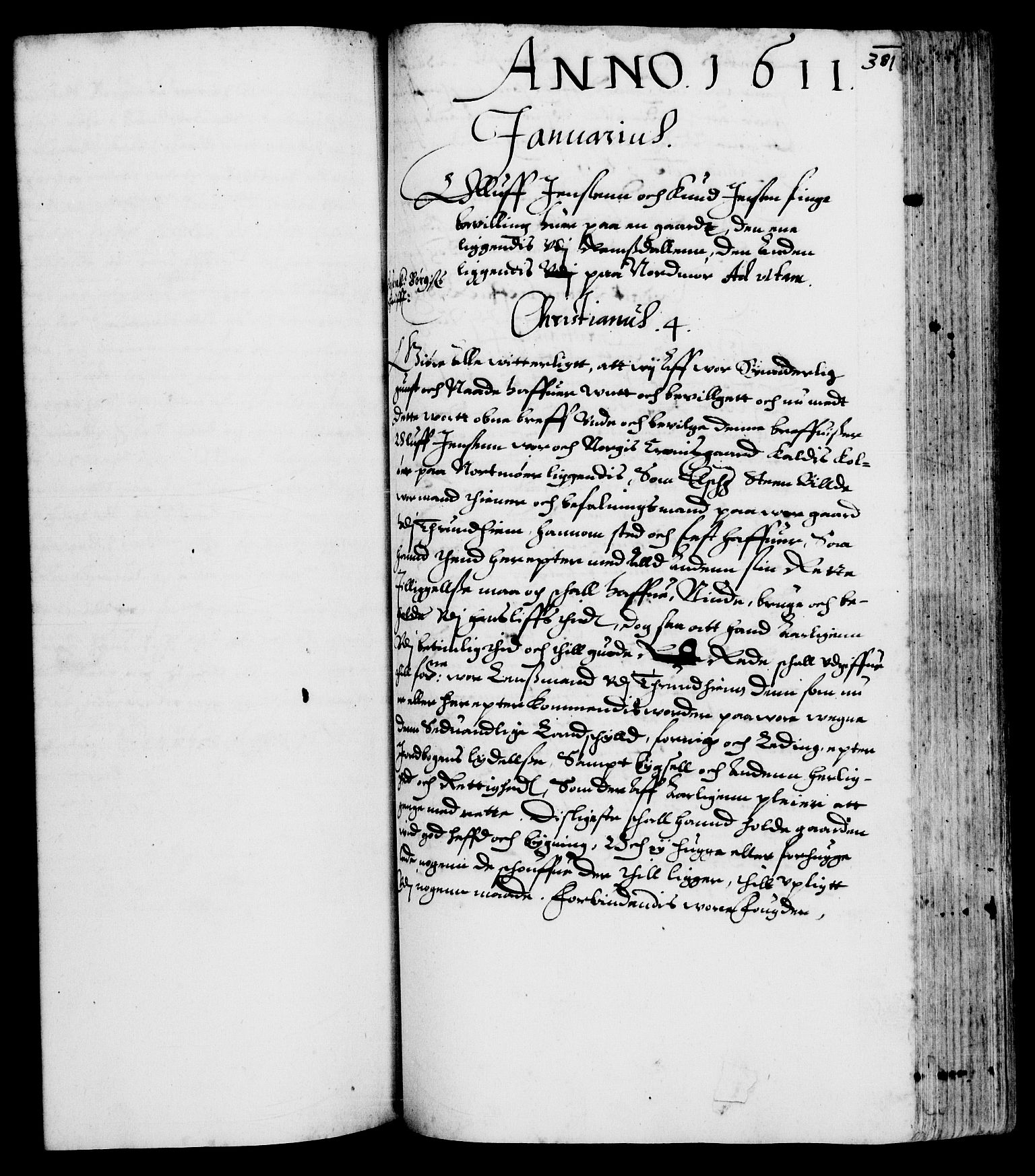 Danske Kanselli 1572-1799, AV/RA-EA-3023/F/Fc/Fca/Fcaa/L0003: Norske registre (mikrofilm), 1596-1616, p. 381a