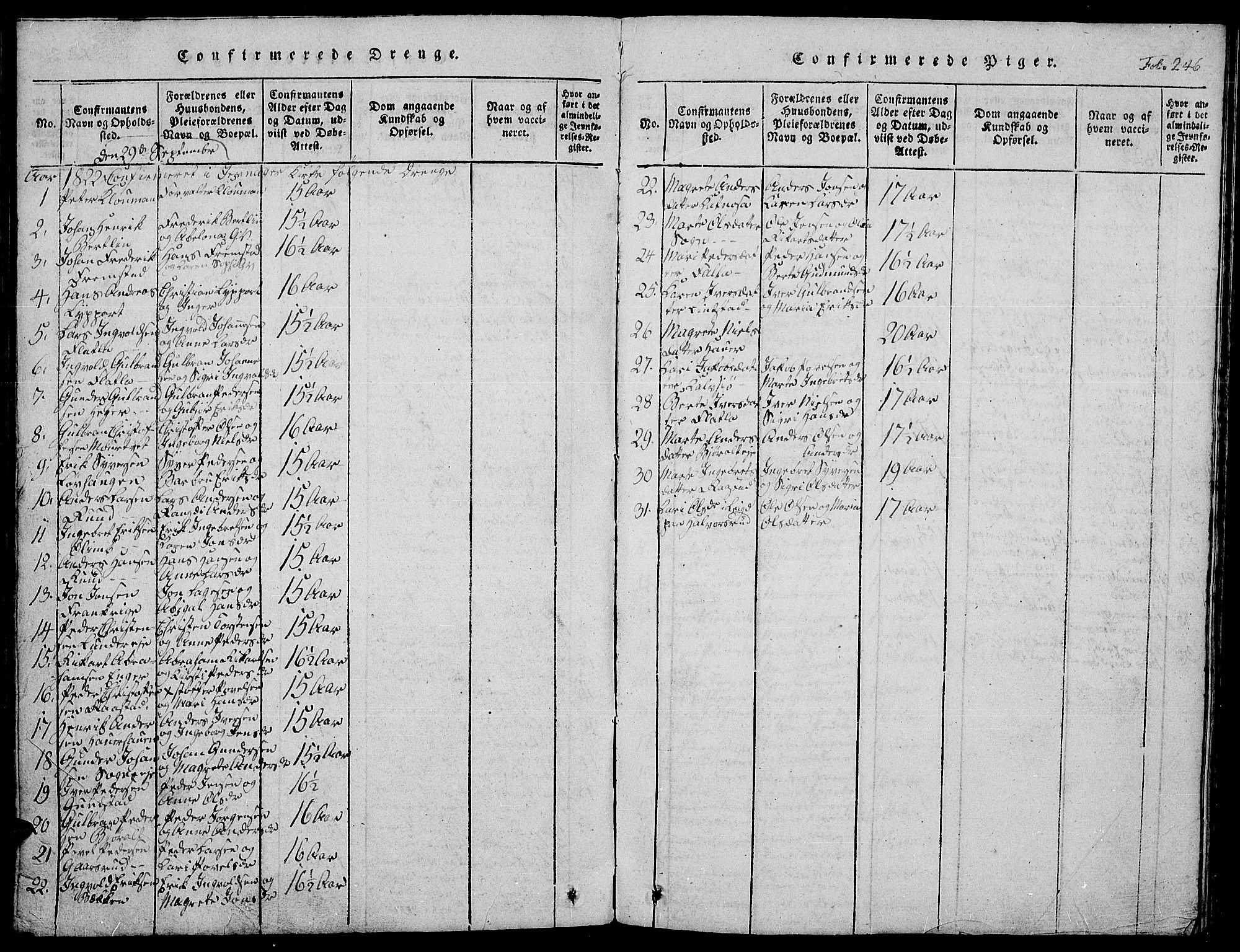 Jevnaker prestekontor, SAH/PREST-116/H/Ha/Hab/L0001: Parish register (copy) no. 1, 1815-1837, p. 246