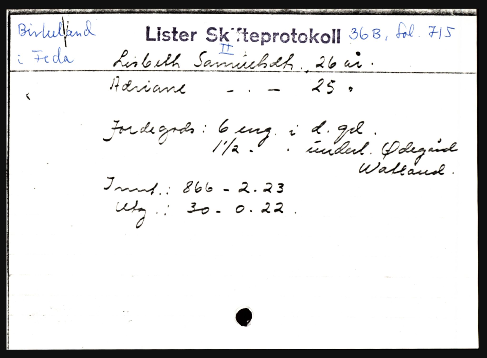 Lister sorenskriveri, AV/SAK-1221-0003/H, p. 1729