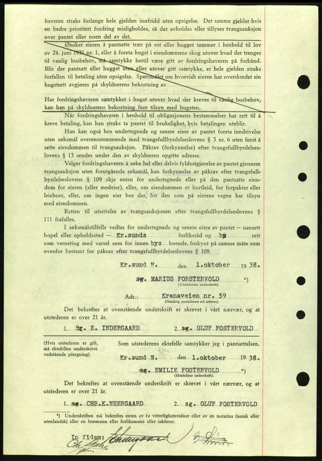 Kristiansund byfogd, SAT/A-4587/A/27: Mortgage book no. 31, 1938-1939, Diary no: : 722/1938