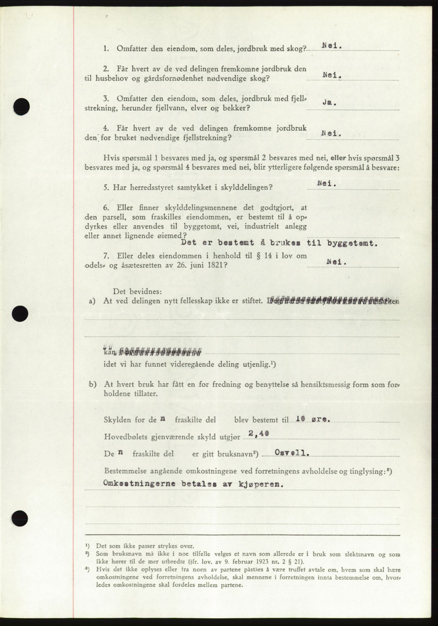 Søre Sunnmøre sorenskriveri, AV/SAT-A-4122/1/2/2C/L0077: Mortgage book no. 3A, 1945-1946, Diary no: : 701/1945