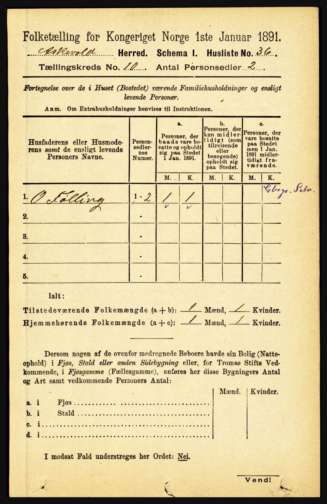 RA, 1891 census for 1428 Askvoll, 1891, p. 2971