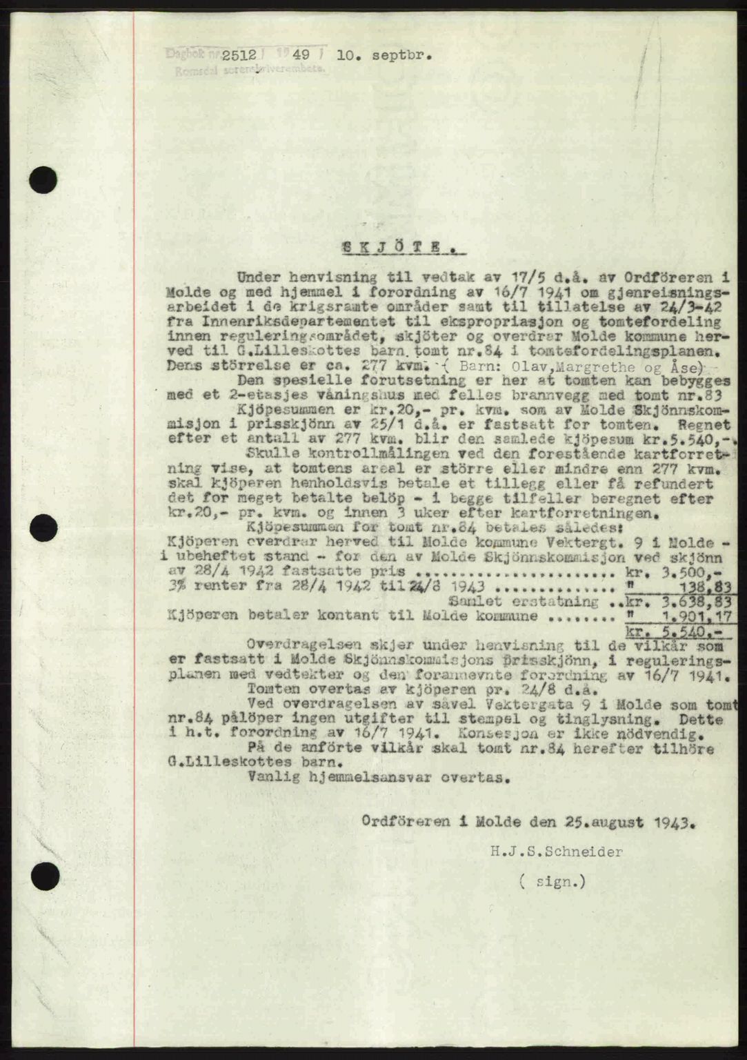 Romsdal sorenskriveri, AV/SAT-A-4149/1/2/2C: Mortgage book no. A30, 1949-1949, Diary no: : 2512/1949