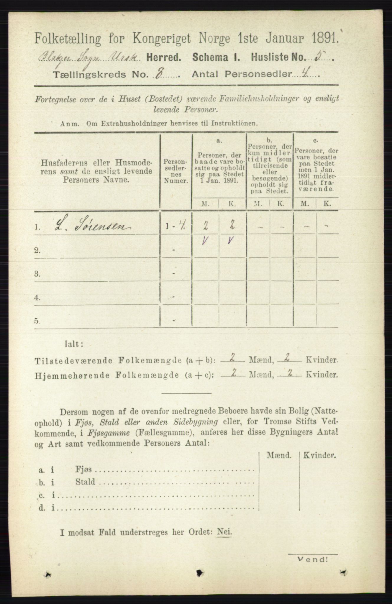 RA, 1891 census for 0224 Aurskog, 1891, p. 3795