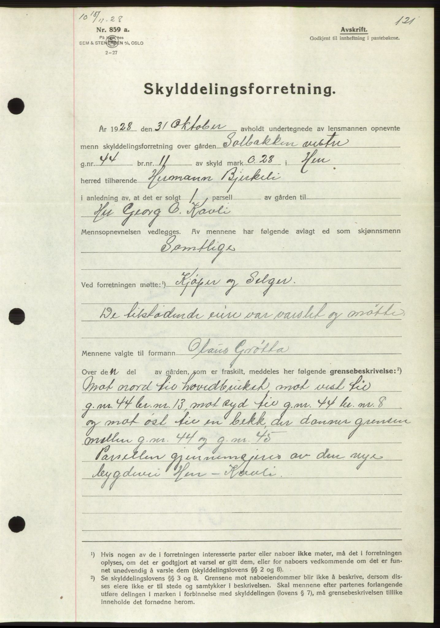 Romsdal sorenskriveri, AV/SAT-A-4149/1/2/2C/L0055: Mortgage book no. 49, 1928-1929, Deed date: 15.11.1928