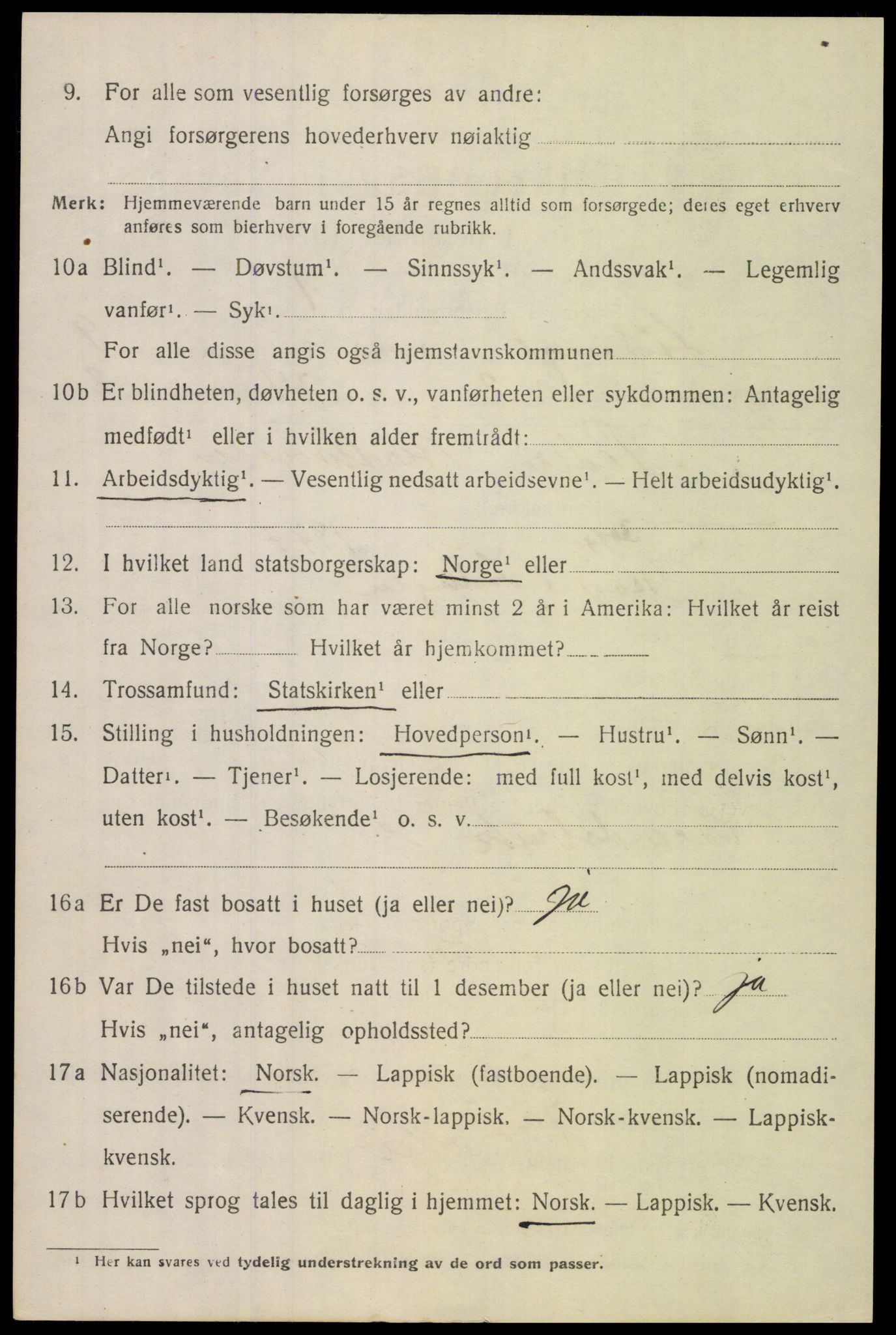 SAT, 1920 census for Lødingen, 1920, p. 5690