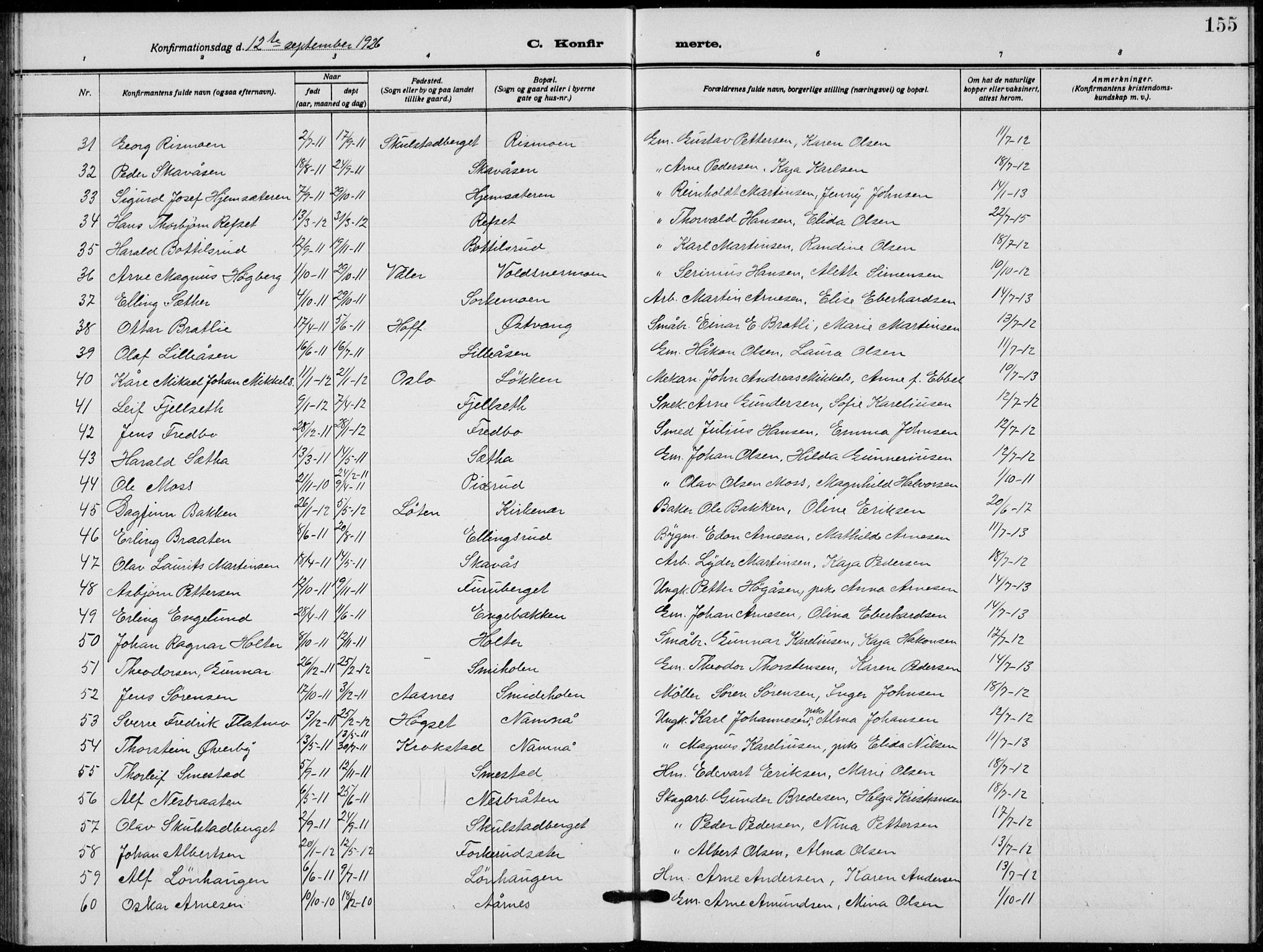 Grue prestekontor, AV/SAH-PREST-036/H/Ha/Hab/L0008: Parish register (copy) no. 8, 1921-1934, p. 155