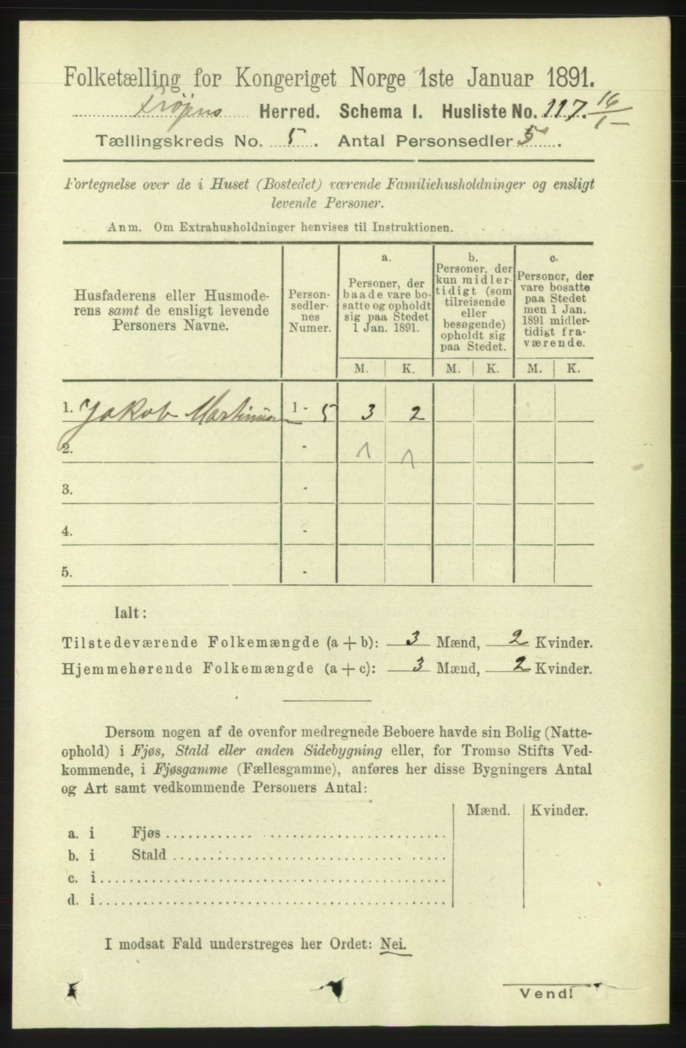 RA, 1891 census for 1619 Frøya, 1891, p. 3354