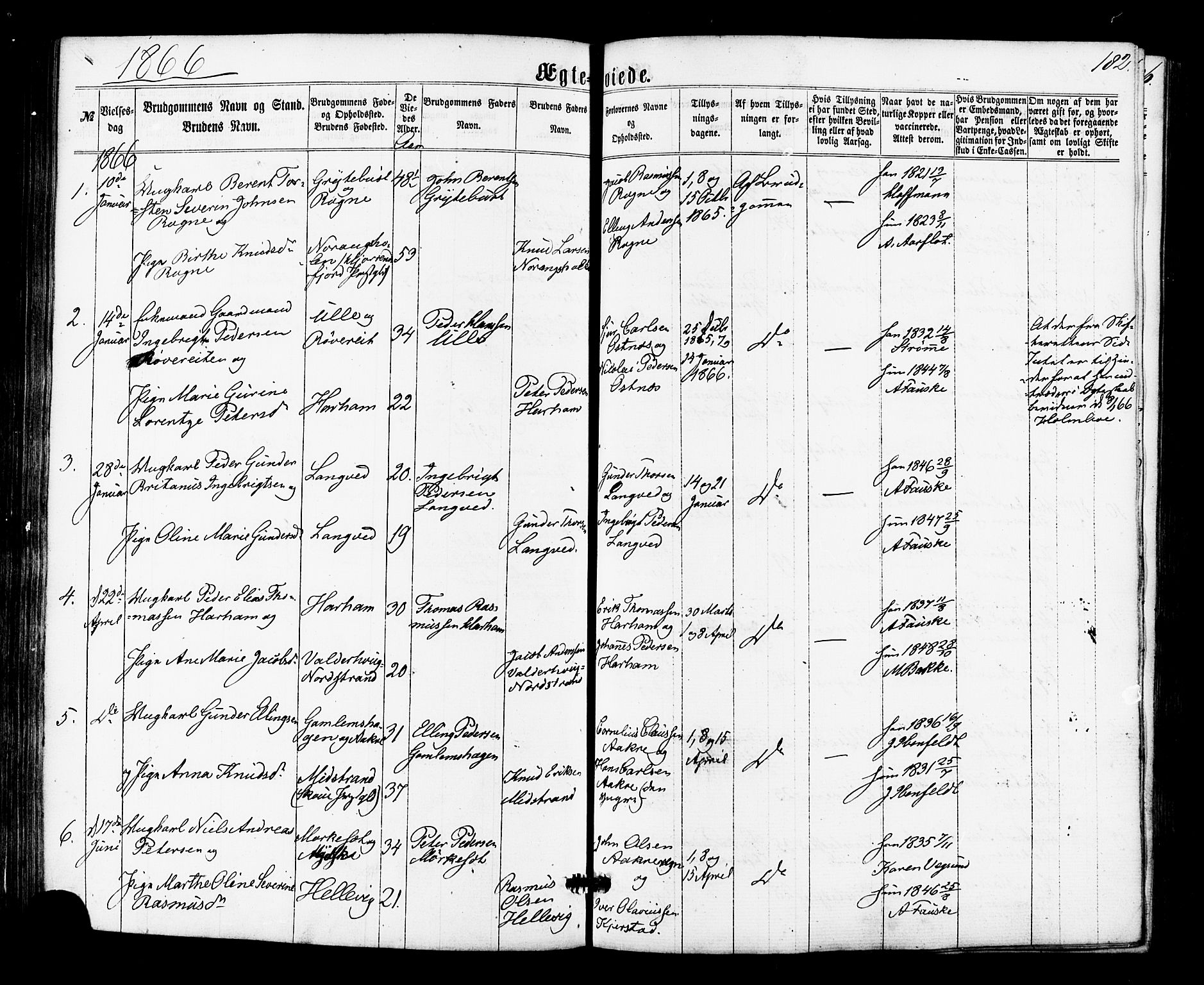 Ministerialprotokoller, klokkerbøker og fødselsregistre - Møre og Romsdal, SAT/A-1454/536/L0498: Parish register (official) no. 536A07, 1862-1875, p. 182