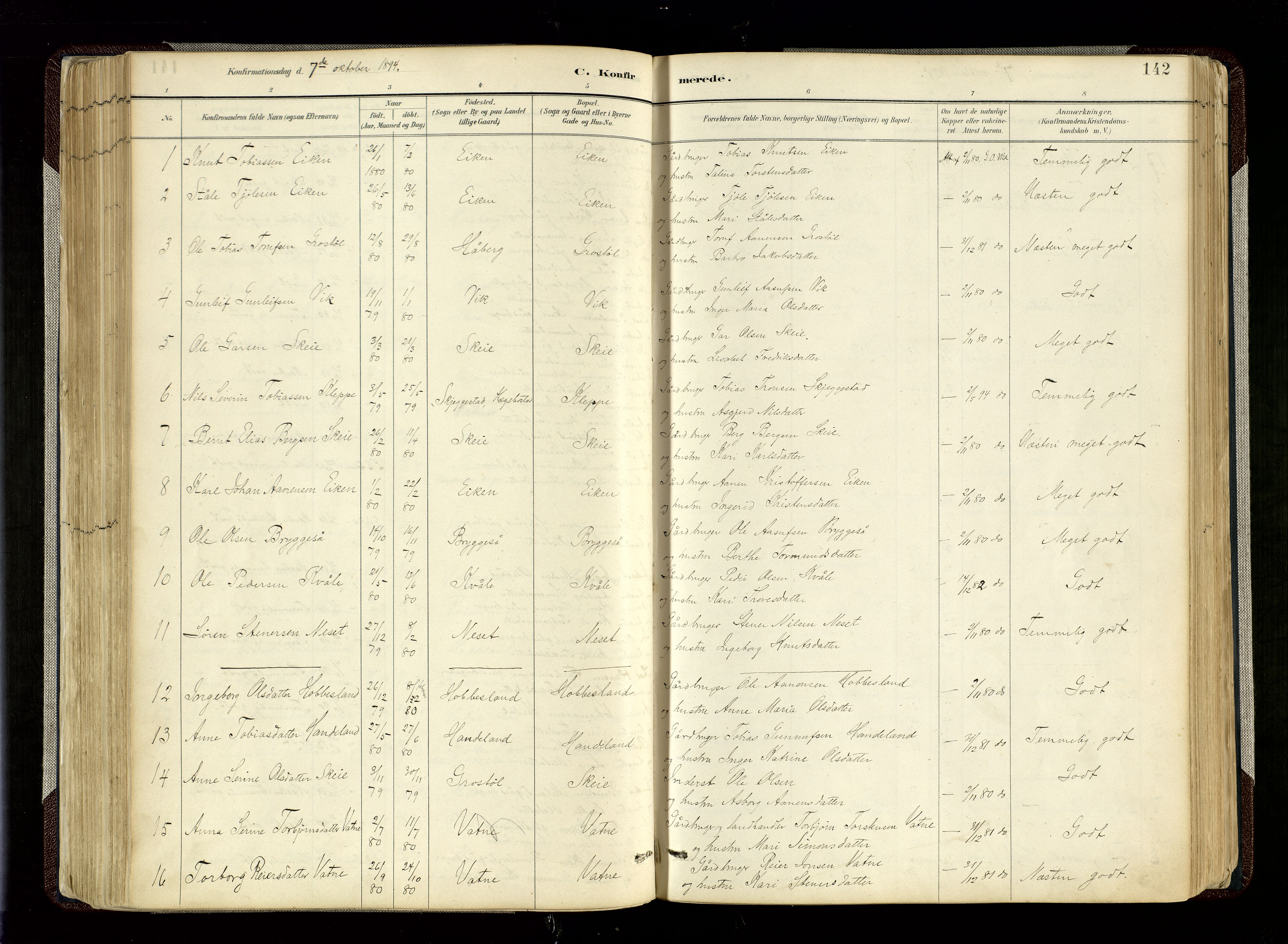 Hægebostad sokneprestkontor, SAK/1111-0024/F/Fa/Fab/L0004: Parish register (official) no. A 4, 1887-1929, p. 142