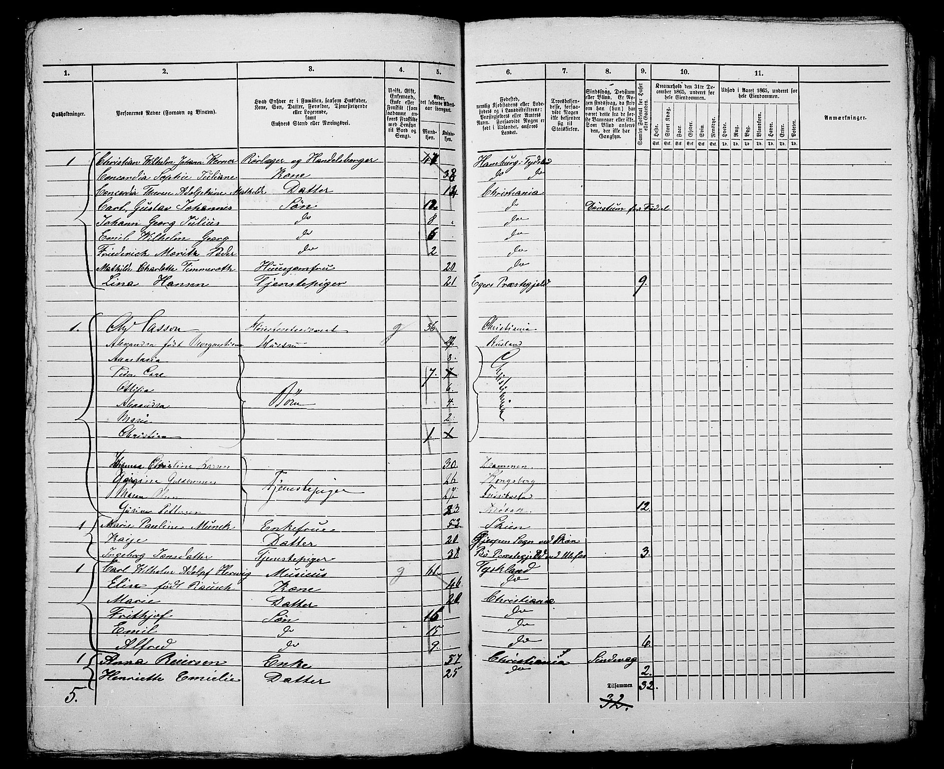 RA, 1865 census for Kristiania, 1865, p. 438