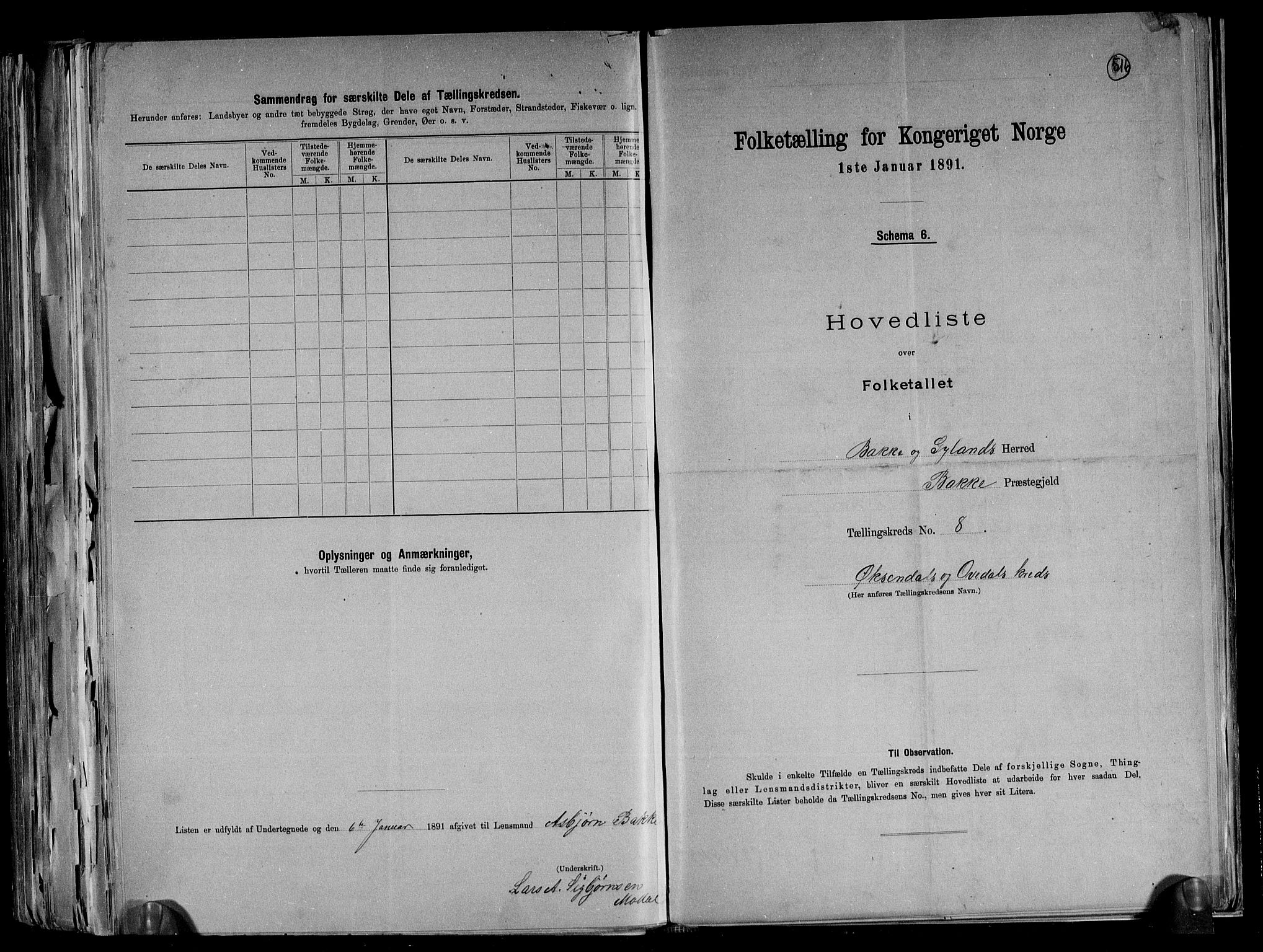 RA, 1891 census for 1045 Bakke, 1891, p. 19